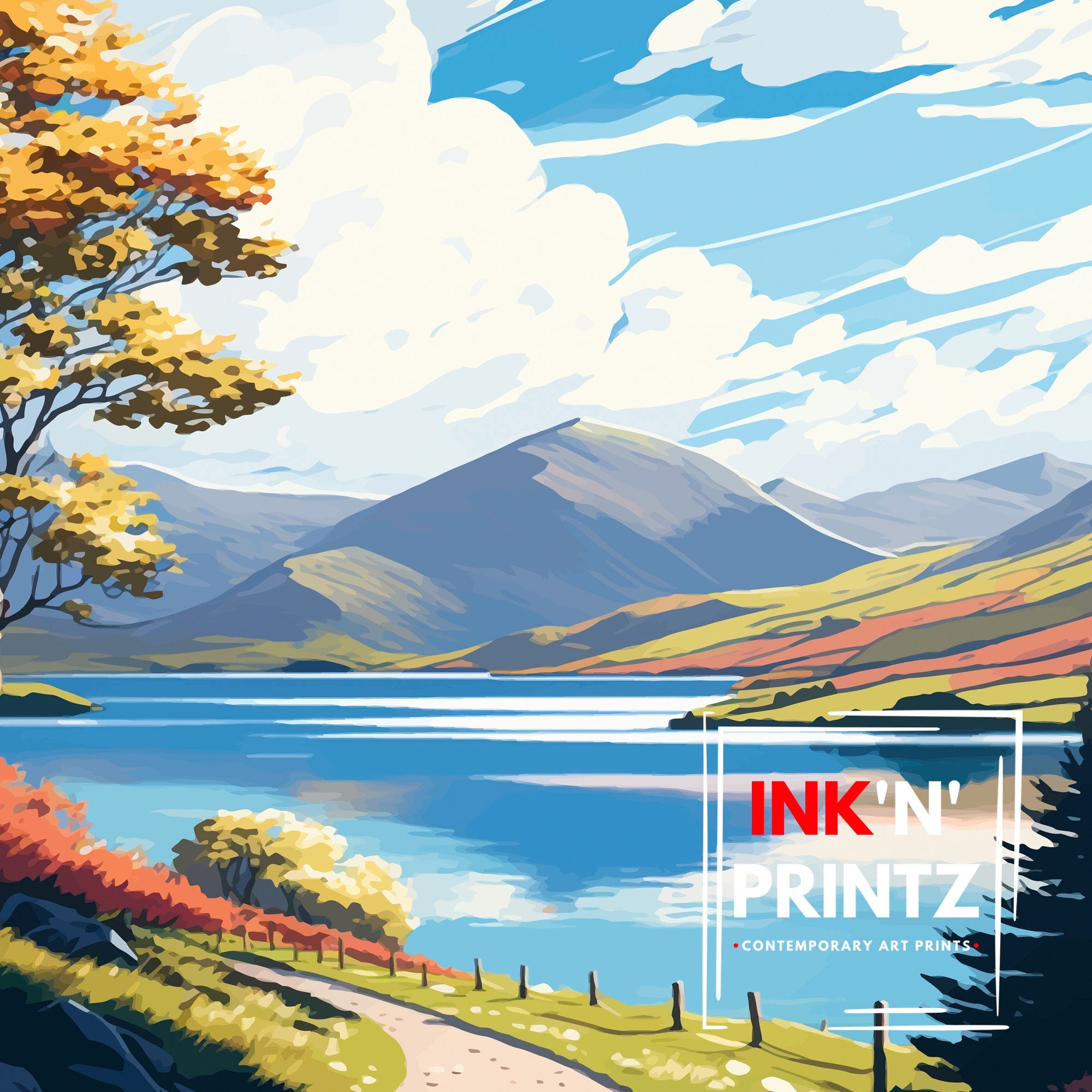 Loch Lomond Scotland Art Print | National Park Travel Poster