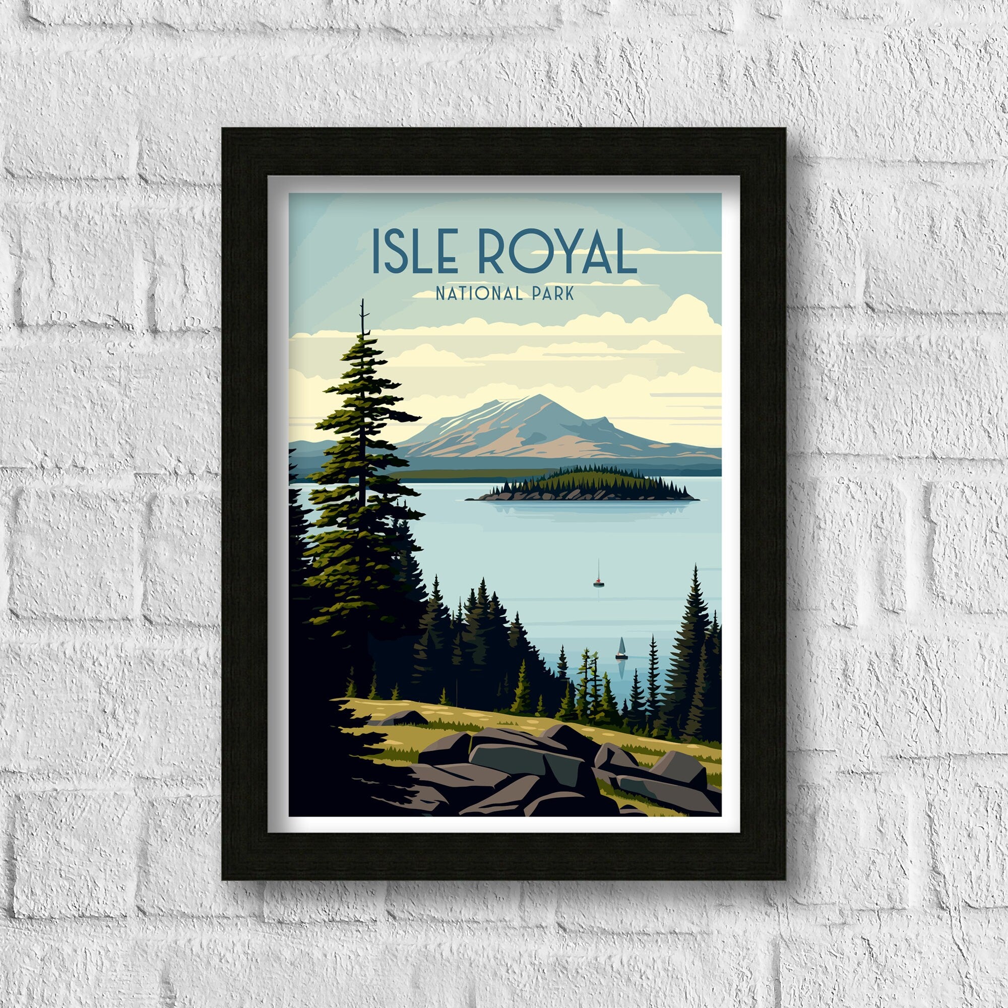 Isle Royale National Park Print | Vintage Travel Poster