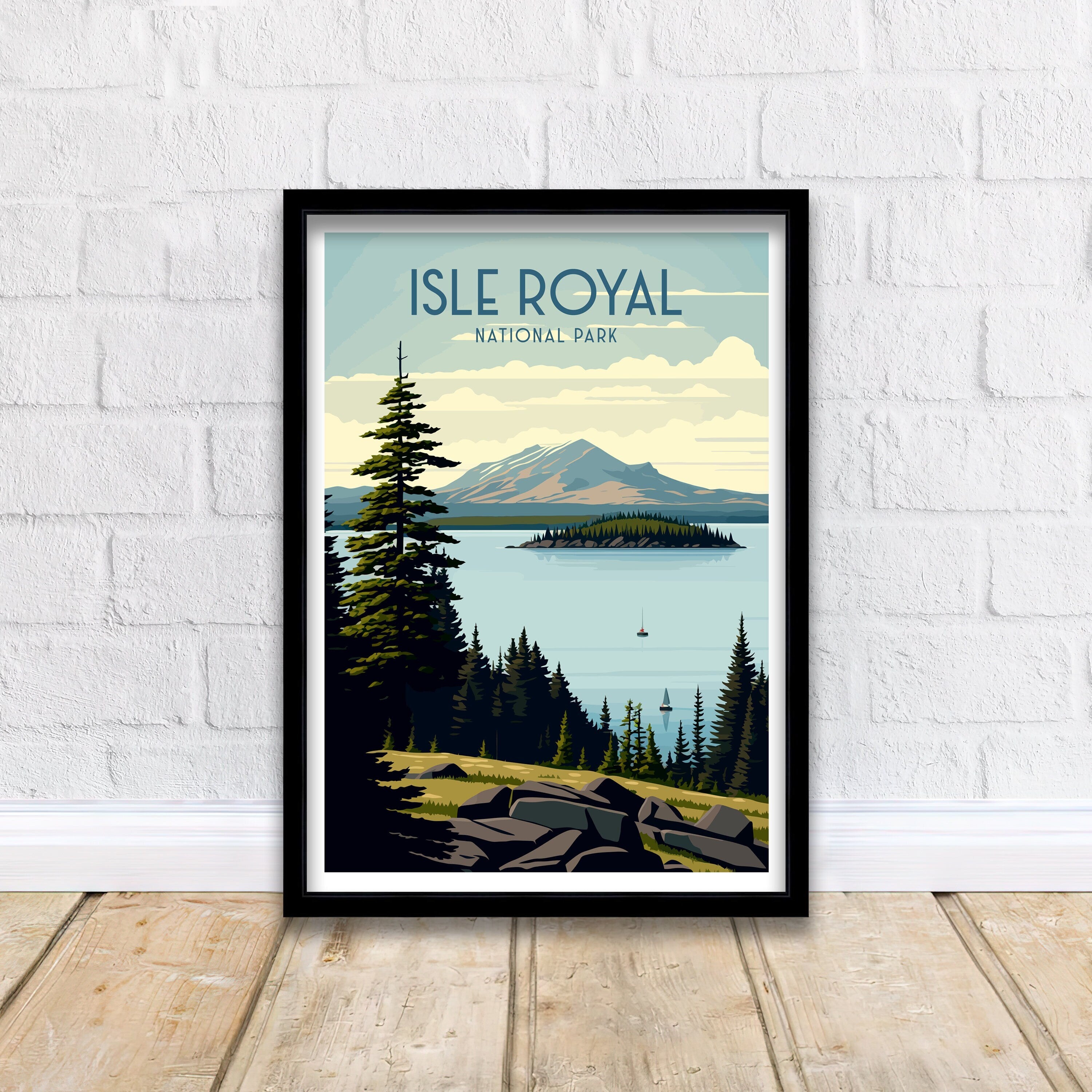 Isle Royale National Park Print | Vintage Travel Poster
