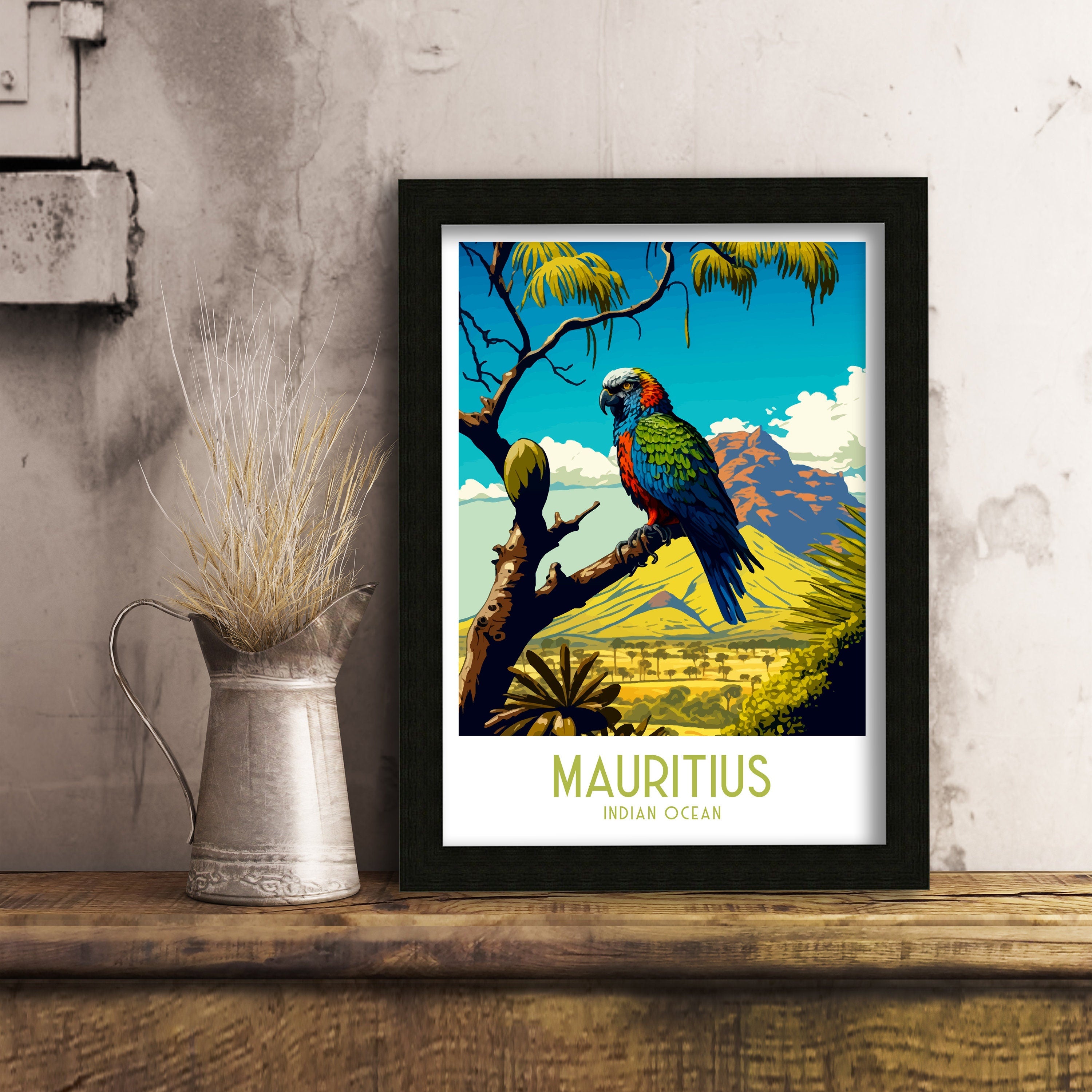 Mauritius Travel Poster | Exotic Island Art Print