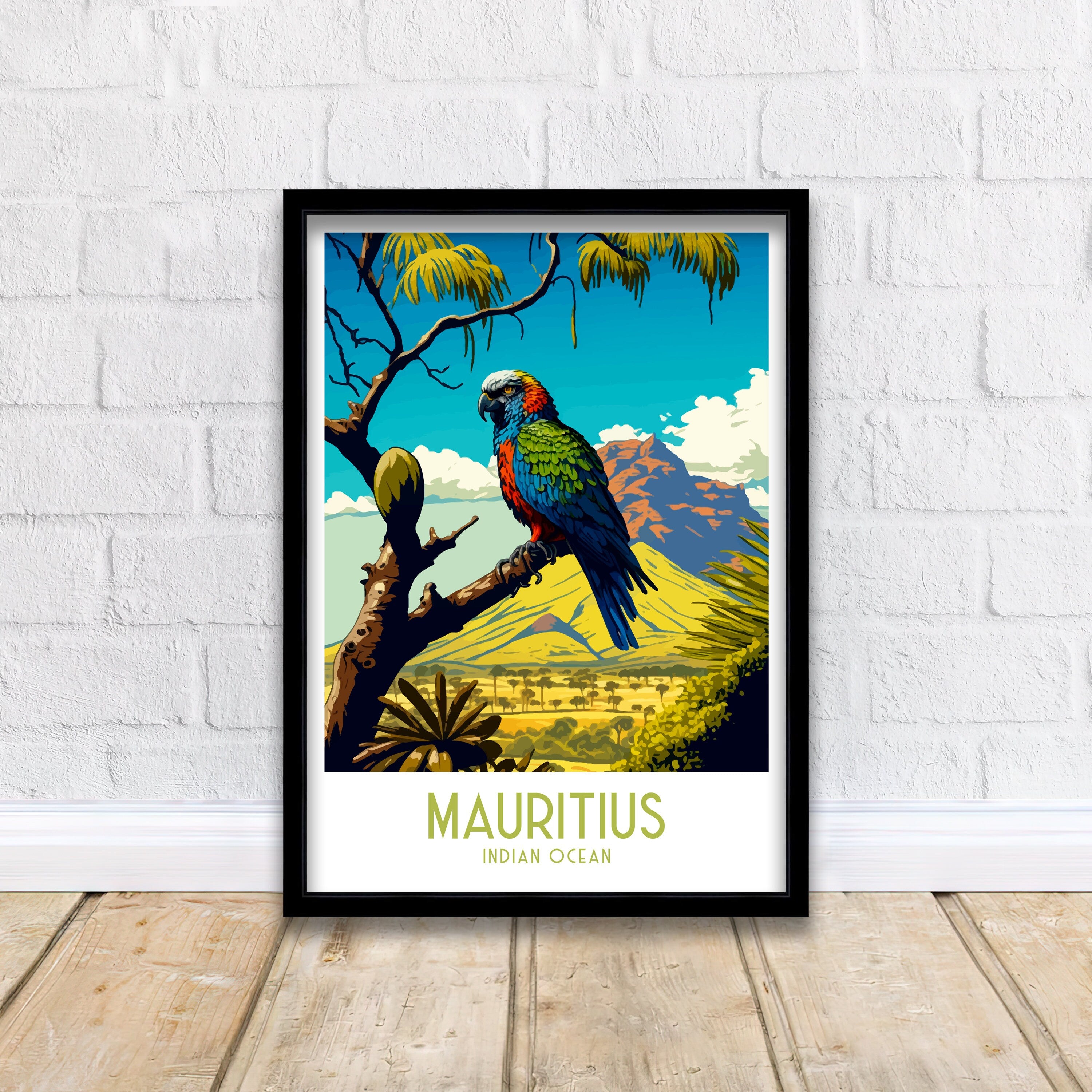 Mauritius Travel Poster | Exotic Island Art Print