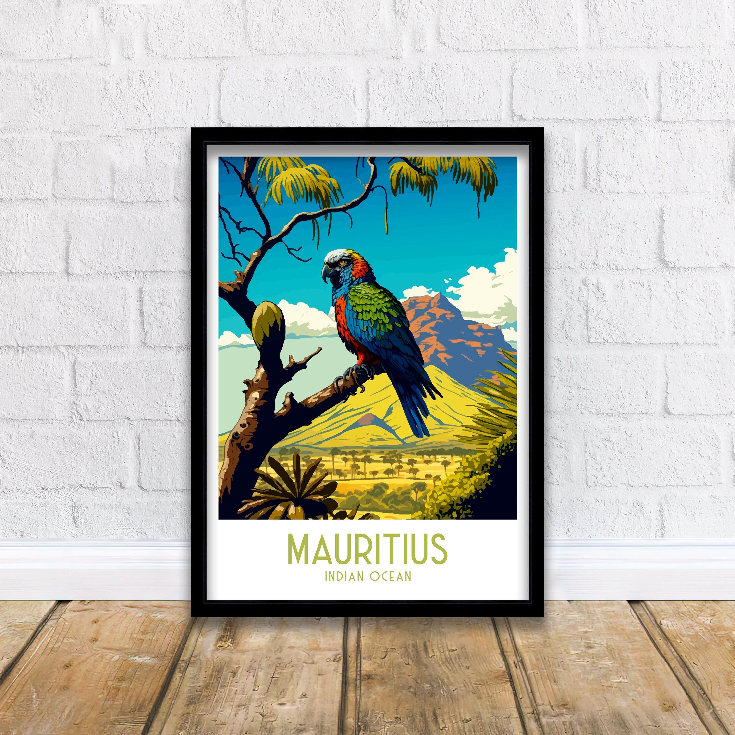 Mauritius Travel Poster | Exotic Island Art Print