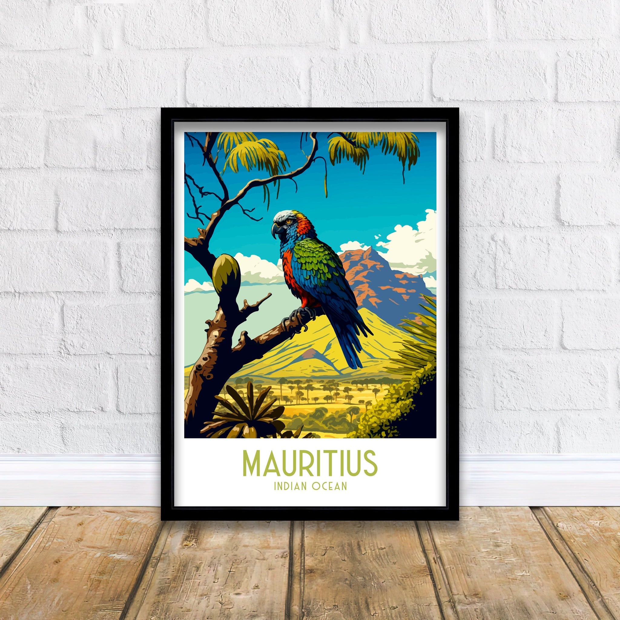 Mauritius Travel Poster | Exotic Island Art Print