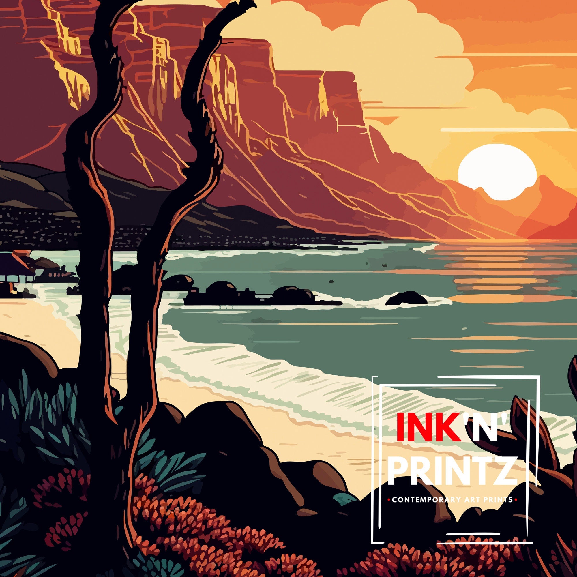 Cape Town Travel Poster | South Africa Wall Art Print