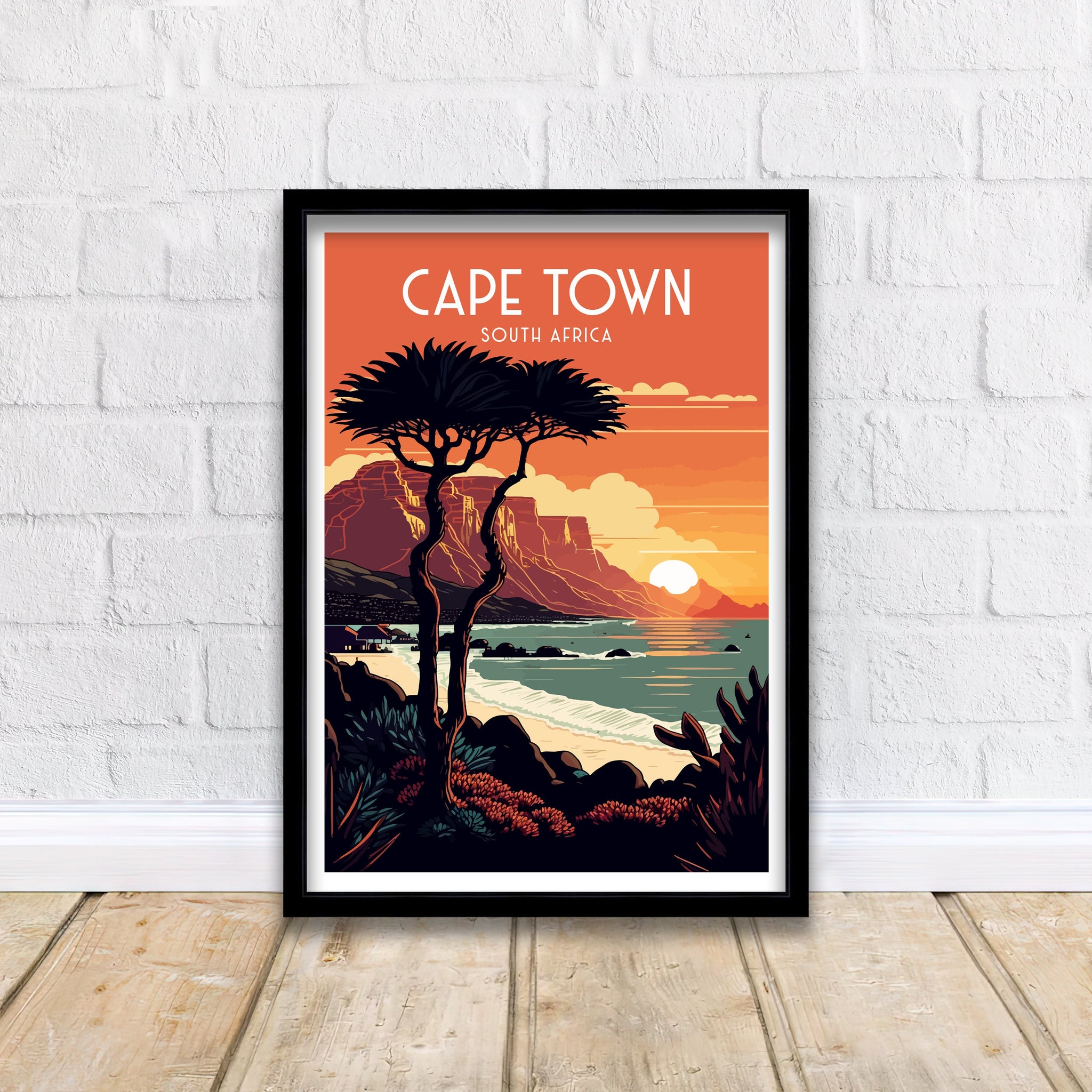 Cape Town Travel Poster | South Africa Coastal Art Print