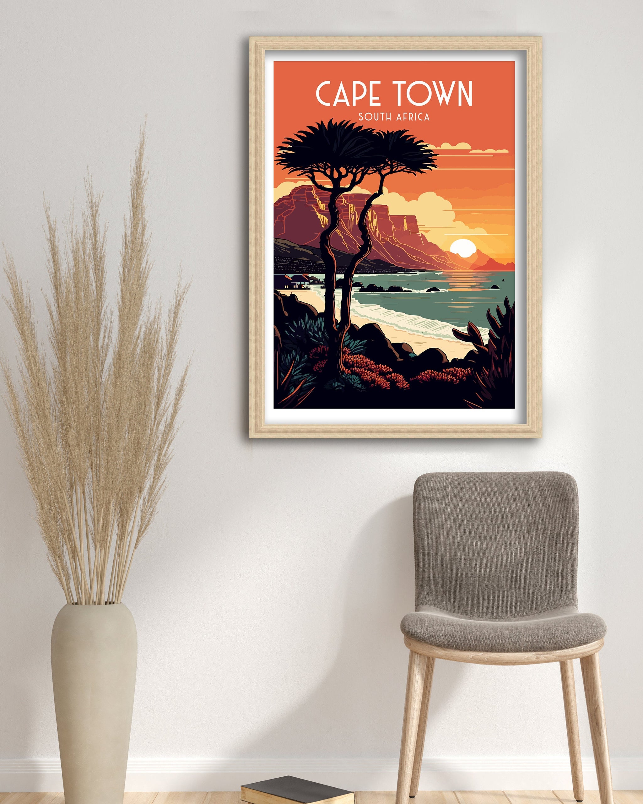 Cape Town Travel Poster | South Africa Coastal Art Print