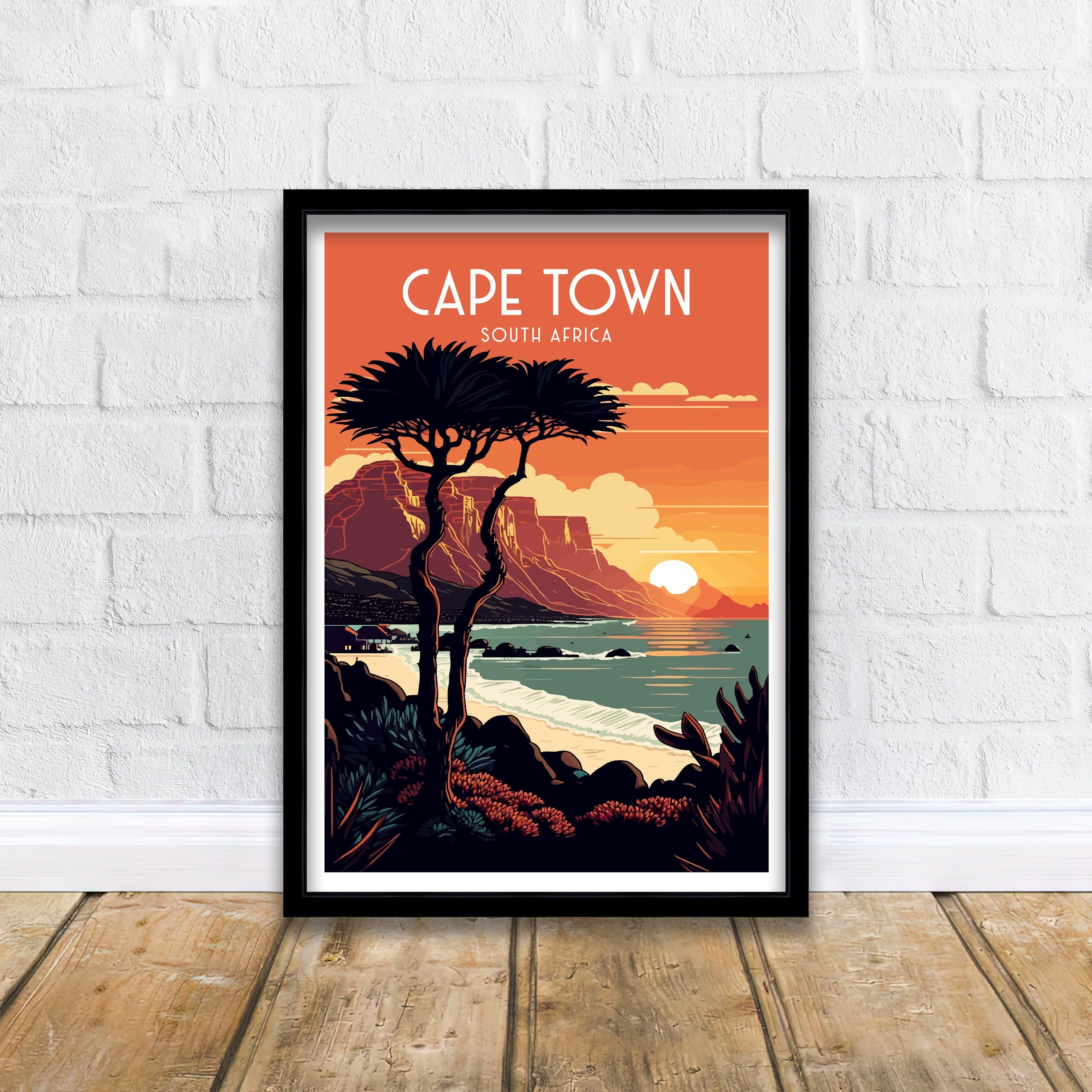 Cape Town Travel Poster | South Africa Coastal Art Print