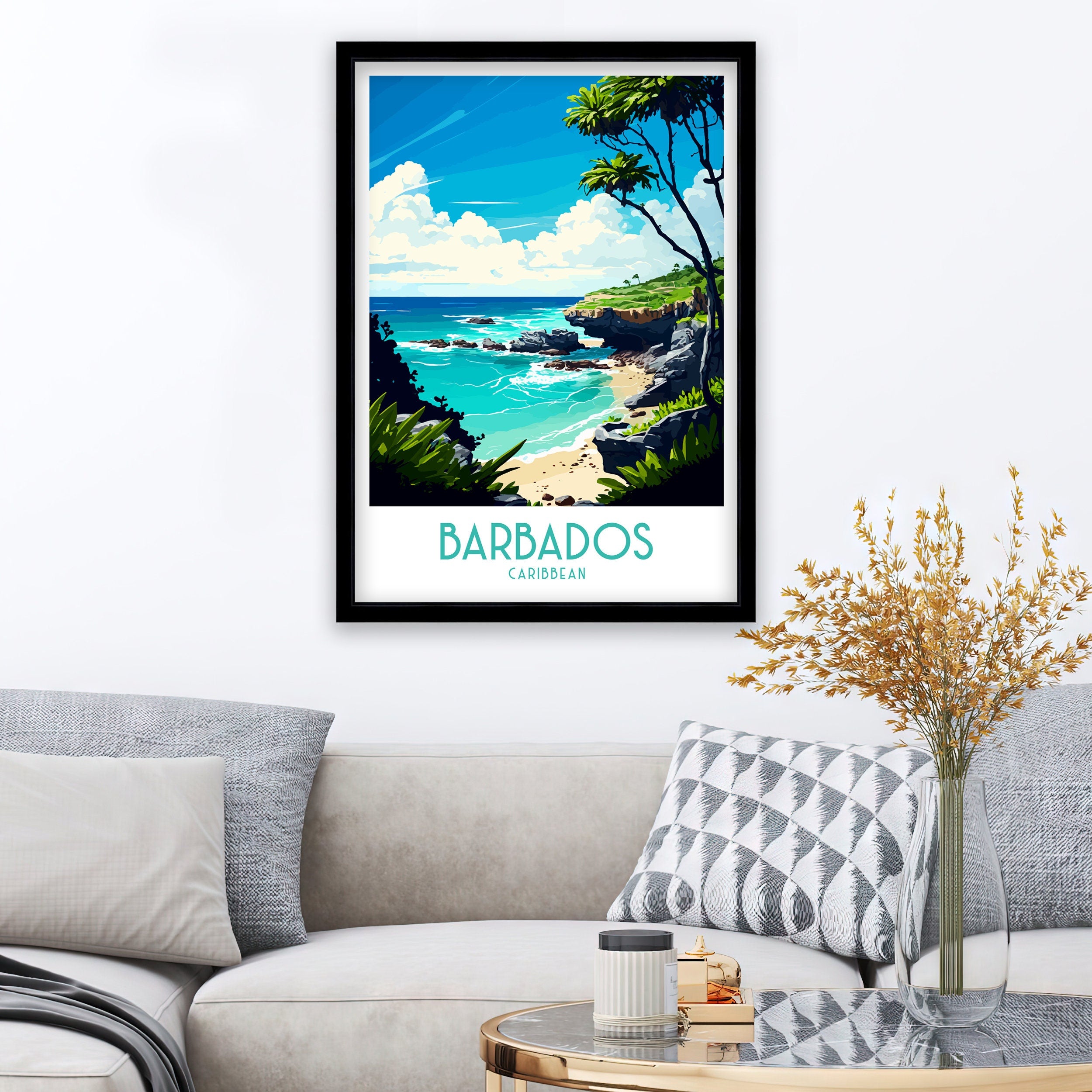 Barbados Travel Poster | Caribbean Island Art Print