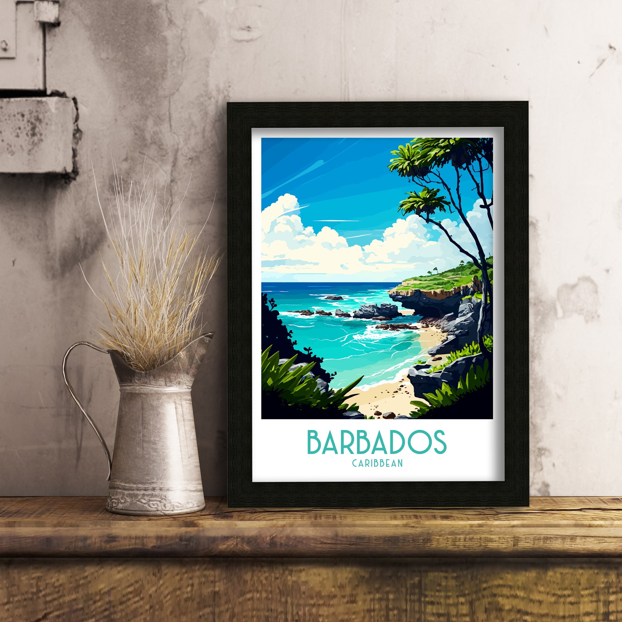 Barbados Travel Poster | Caribbean Island Art Print