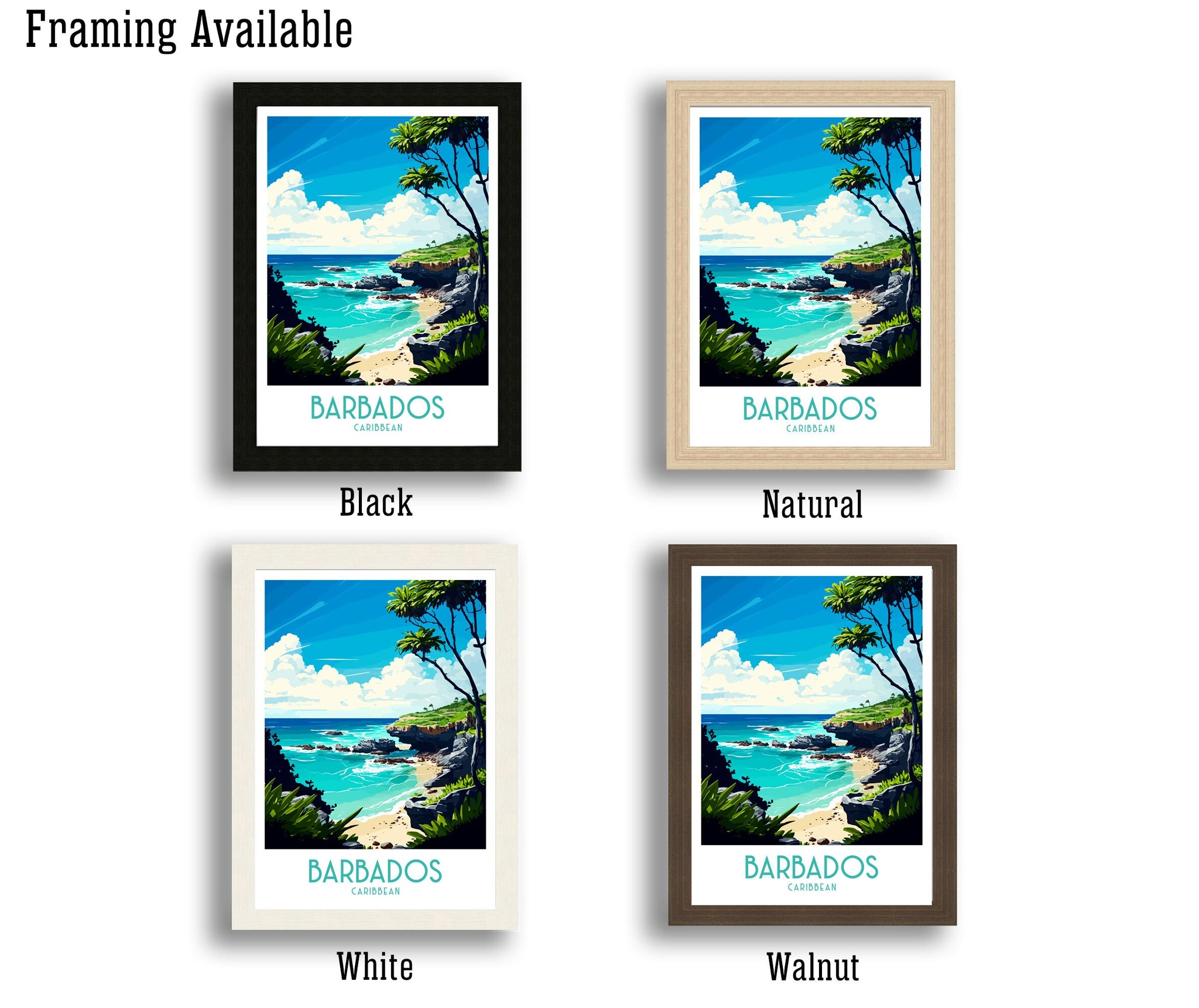 Barbados Travel Poster | Caribbean Island Art Print
