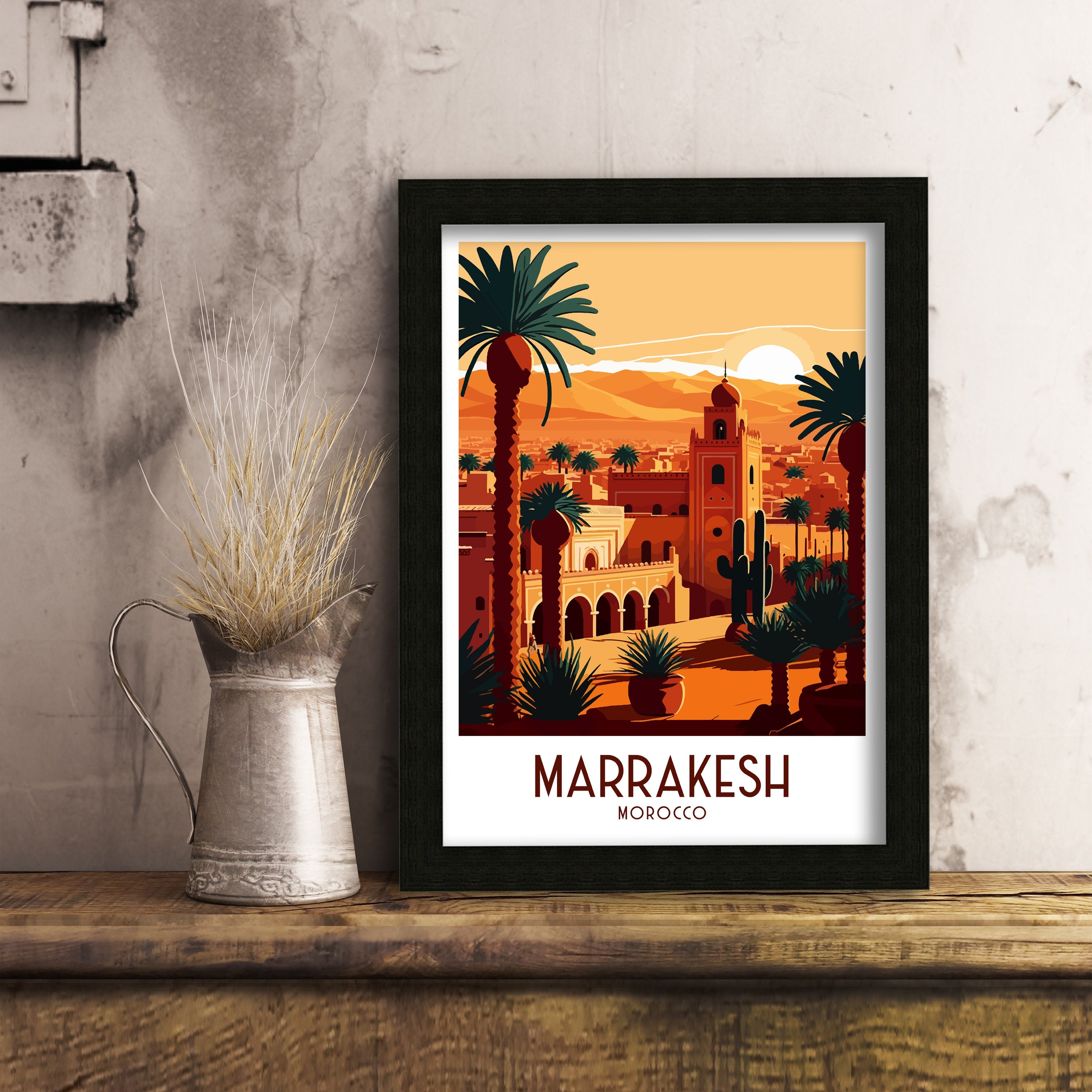 Marrakesh Travel Poster | Vibrant Morocco Print