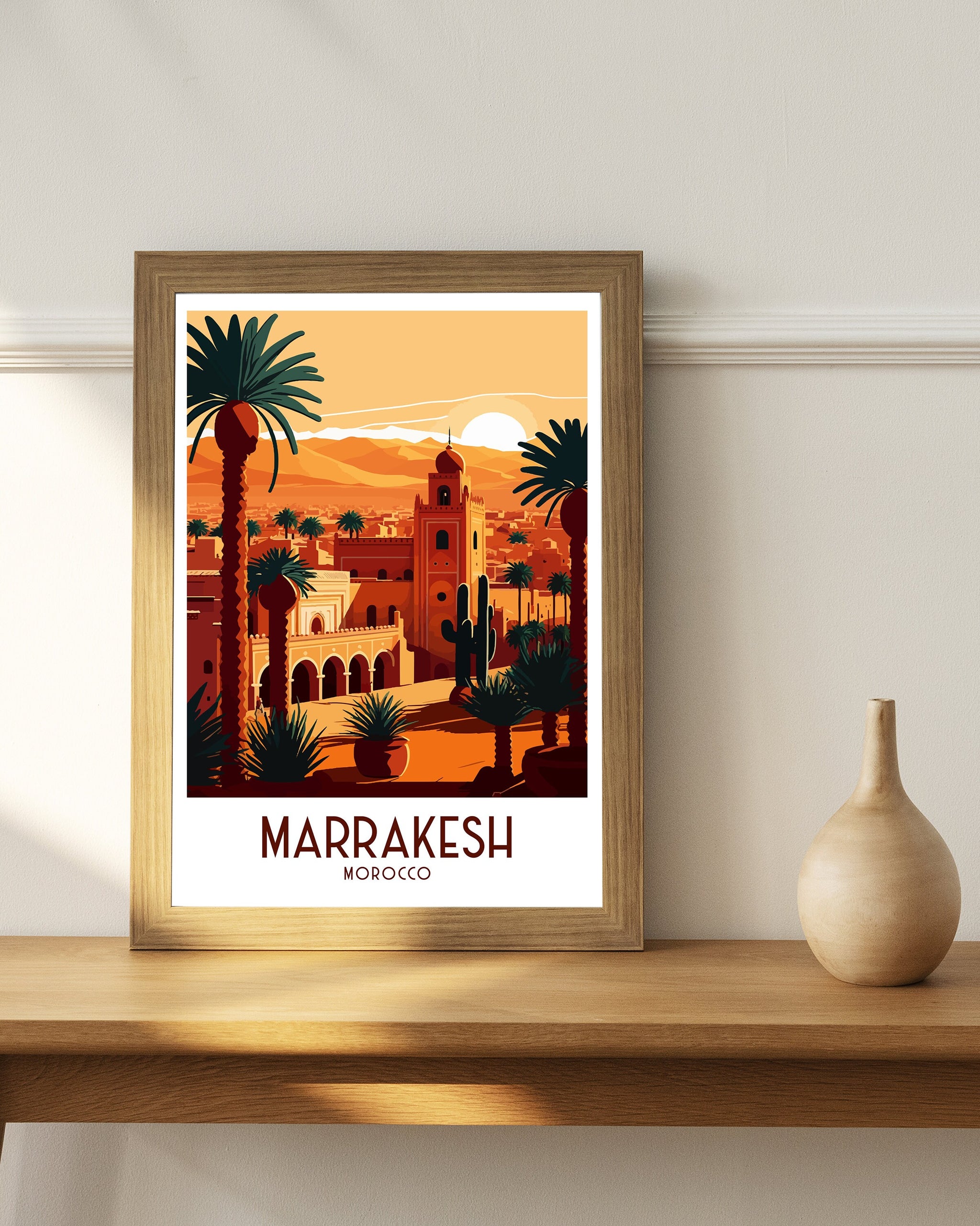 Marrakesh Travel Poster | Vibrant Morocco Print