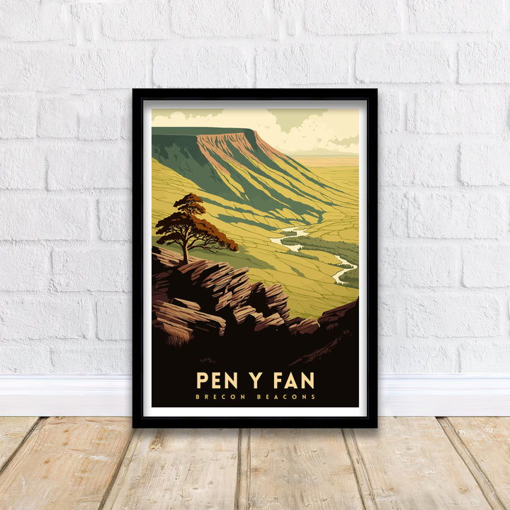 Pen y Fan Wales Travel Poster Pen y Fan Wall Art Pen y Fan Home Living Decor Wales Illustration Travel Poster Gift Wales Home Decor