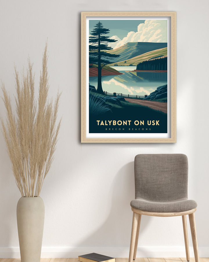 Talybont-on-Usk Brecon Beacons Travel Poster Wales Wall Art Talybont-on-Usk Illustration Travel Poster Talybont-on-Usk Home Decor