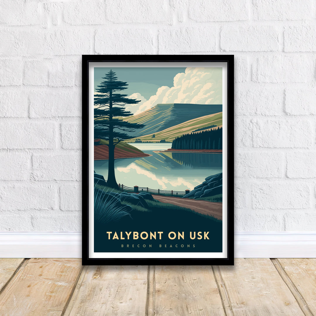 Talybont-on-Usk Brecon Beacons Travel Poster Wales Wall Art Talybont-on-Usk Illustration Travel Poster Talybont-on-Usk Home Decor