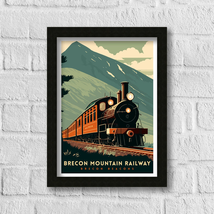 Brecon Beacons Mountain Railway Poster Wales Train Wall Art Decor Train Travel Poster Gift for Train Enthusiasts Brecon Beacons Railway Art