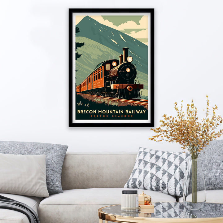 Brecon Beacons Mountain Railway Poster Wales Train Wall Art Decor Train Travel Poster Gift for Train Enthusiasts Brecon Beacons Railway Art