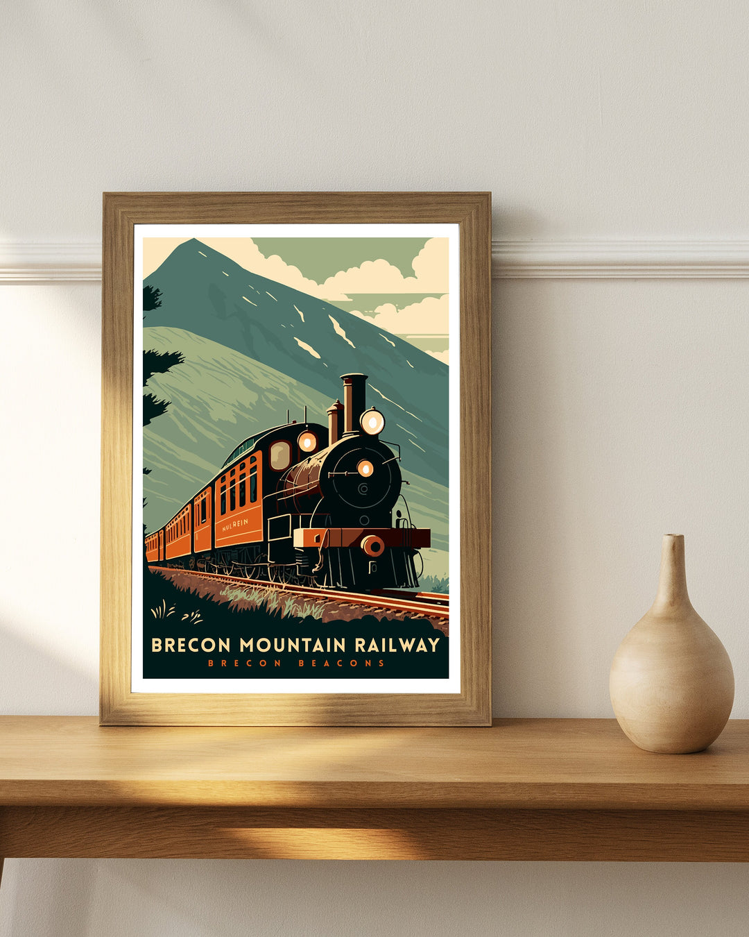 Brecon Beacons Mountain Railway Poster Wales Train Wall Art Decor Train Travel Poster Gift for Train Enthusiasts Brecon Beacons Railway Art