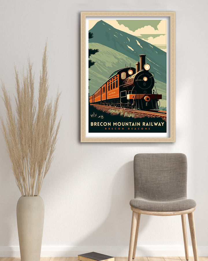 Brecon Beacons Mountain Railway Poster Wales Train Wall Art Decor Train Travel Poster Gift for Train Enthusiasts Brecon Beacons Railway Art