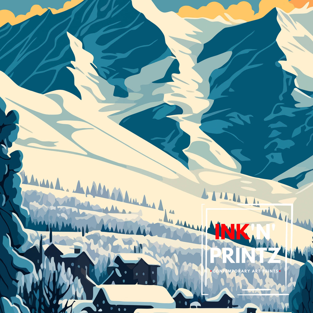 Courchevel Travel Poster