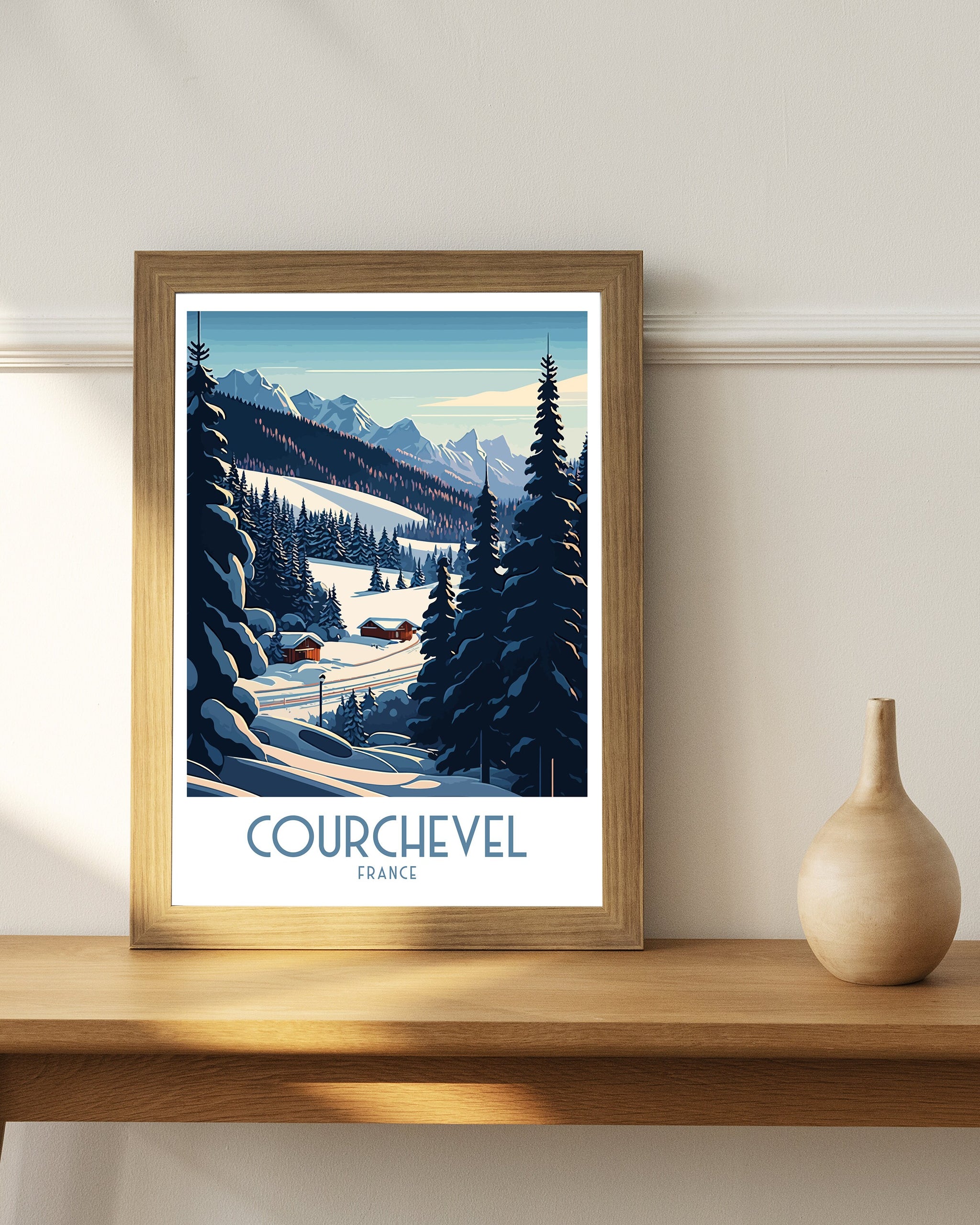 Courchevel Ski Resort Print | French Alps Travel Poster