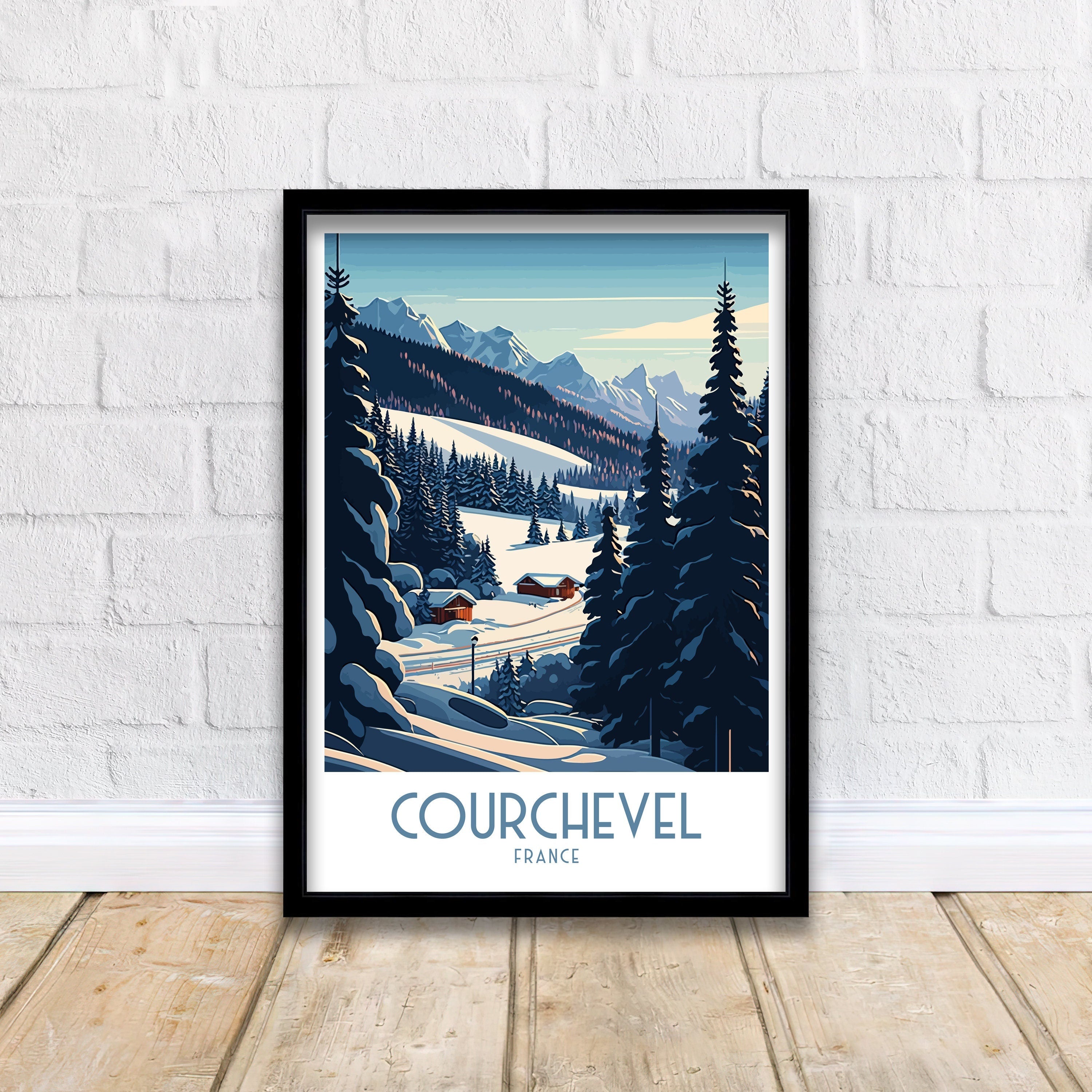 Courchevel Ski Resort Print | French Alps Travel Poster