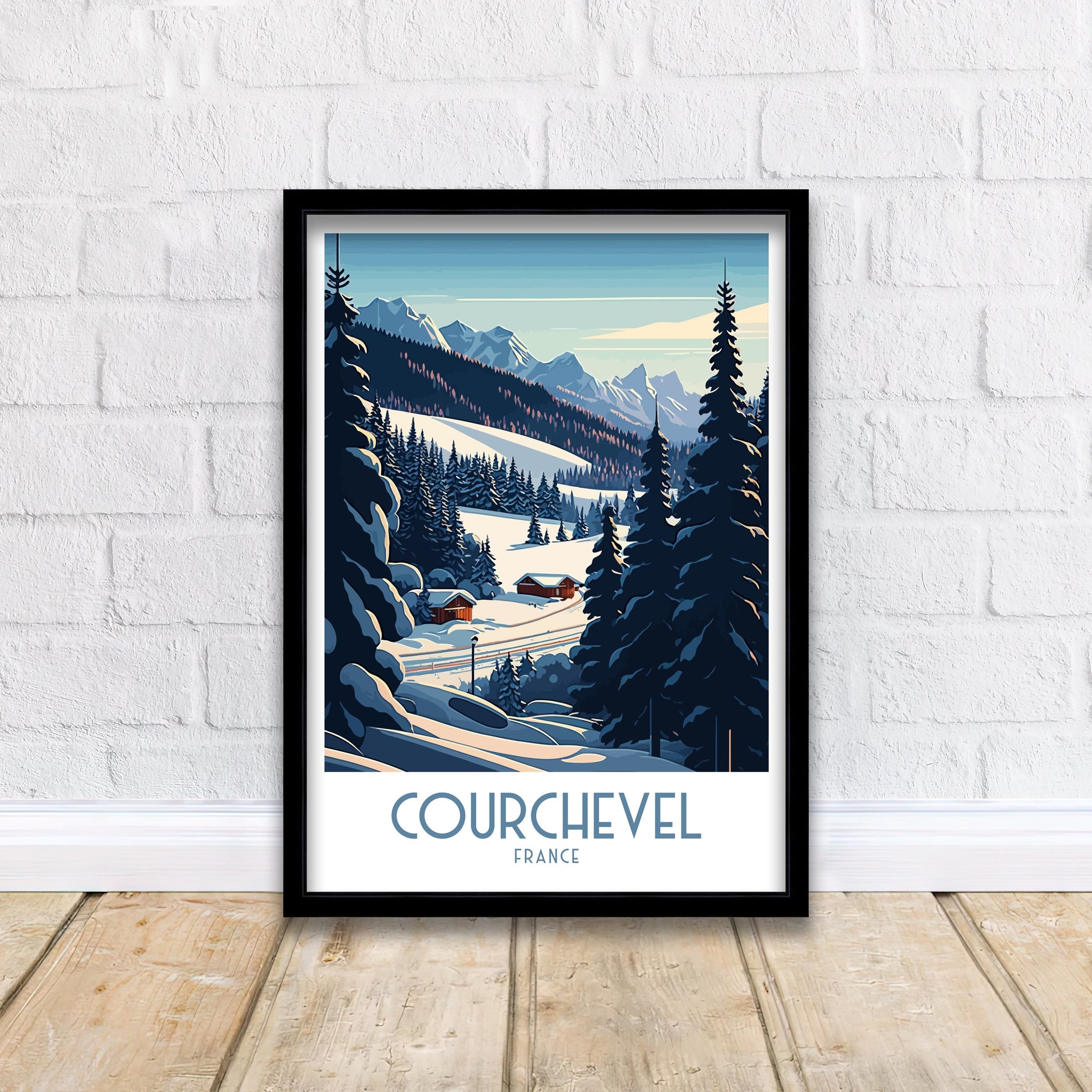 Courchevel Ski Resort Print | French Alps Travel Poster