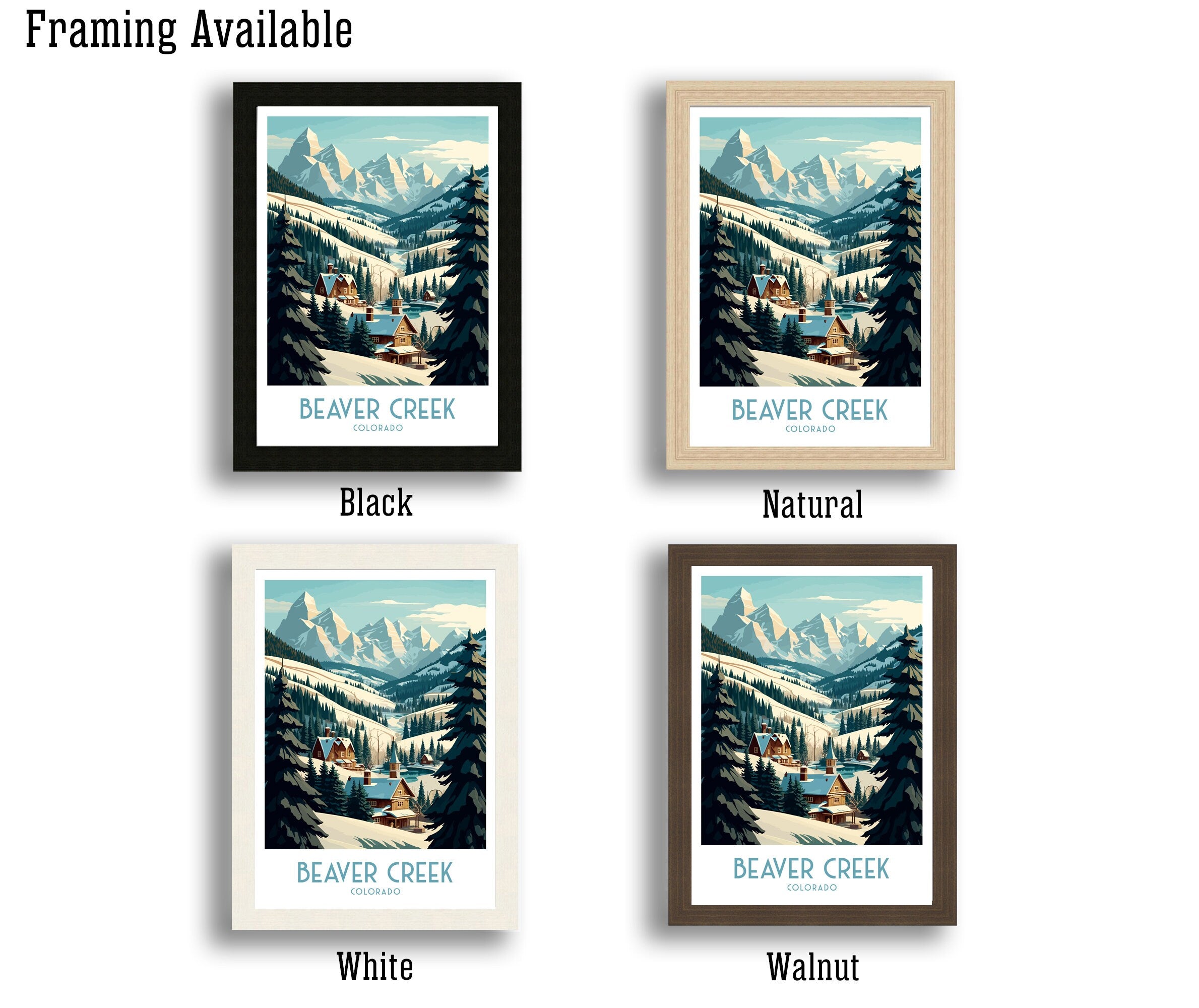 Beaver Creek Ski Resort Art Print | Colorado Travel Poster