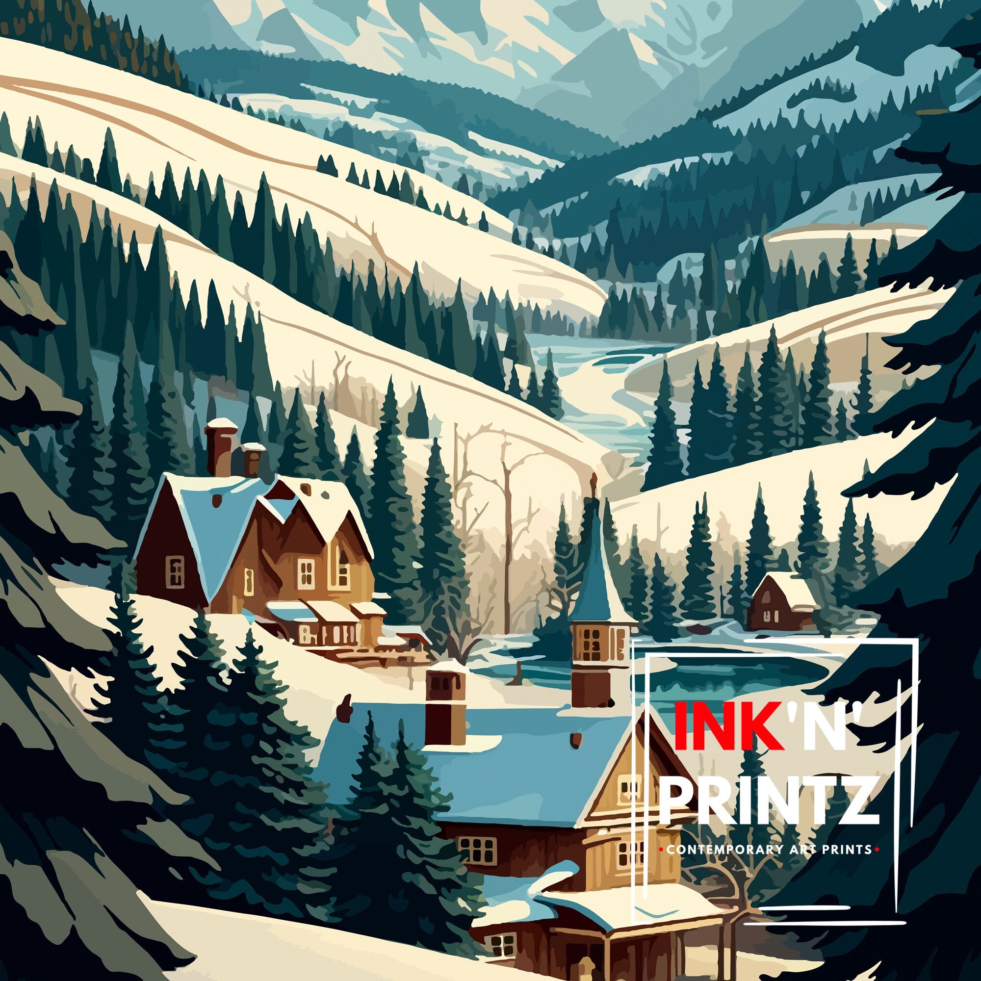 Beaver Creek Ski Resort Art Print | Colorado Travel Poster