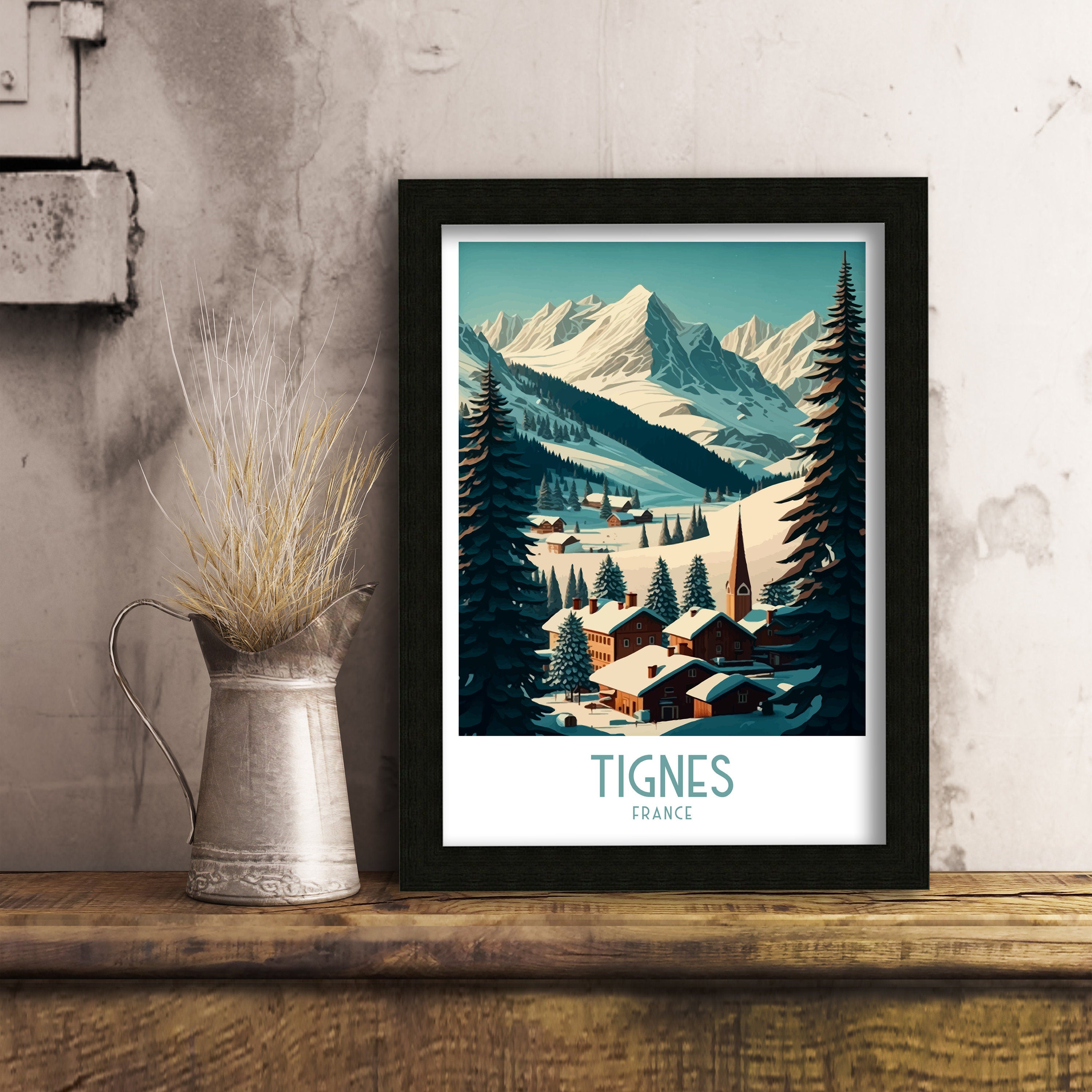 Tignes France Ski Poster | French Alps Travel Print