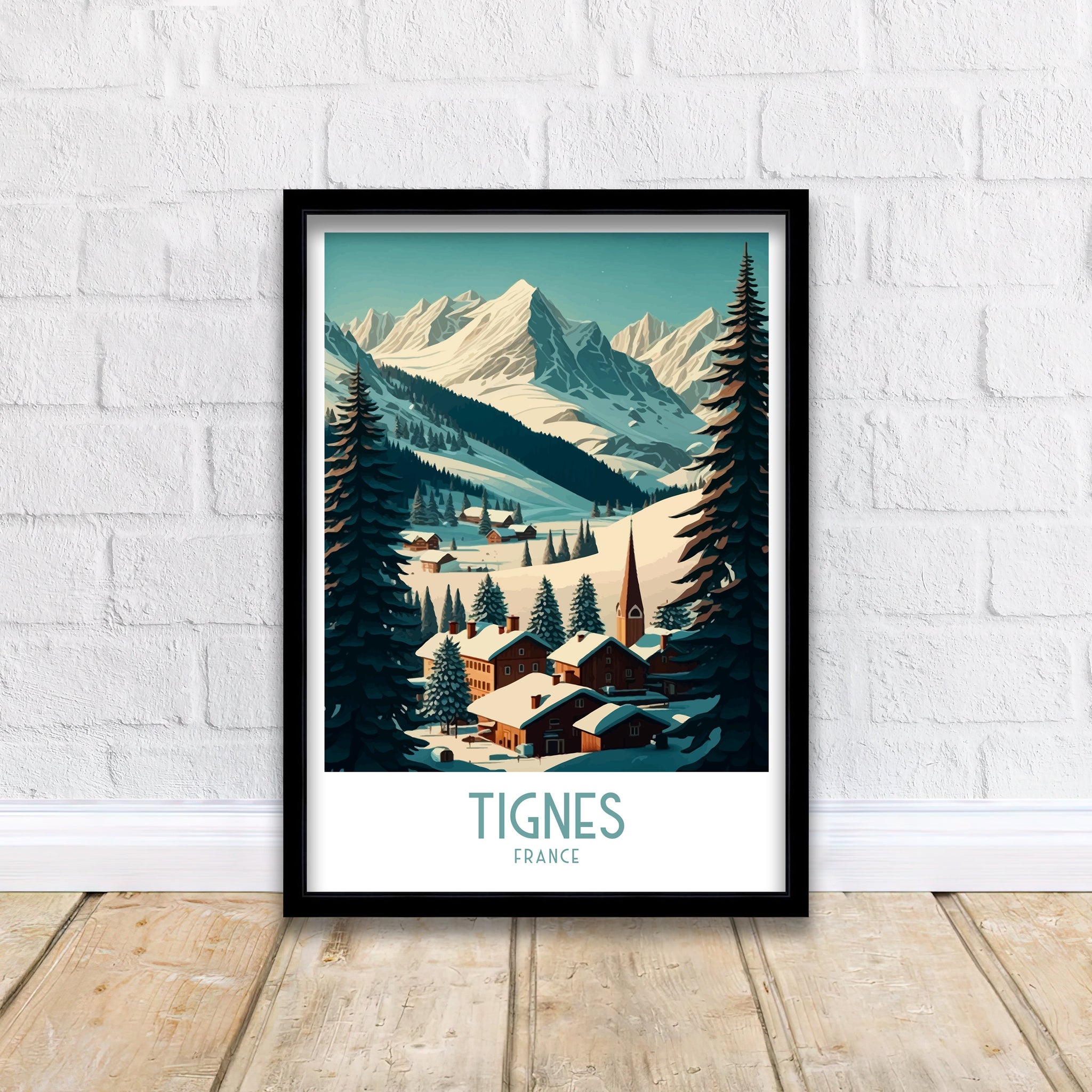 Tignes France Ski Poster | French Alps Travel Print