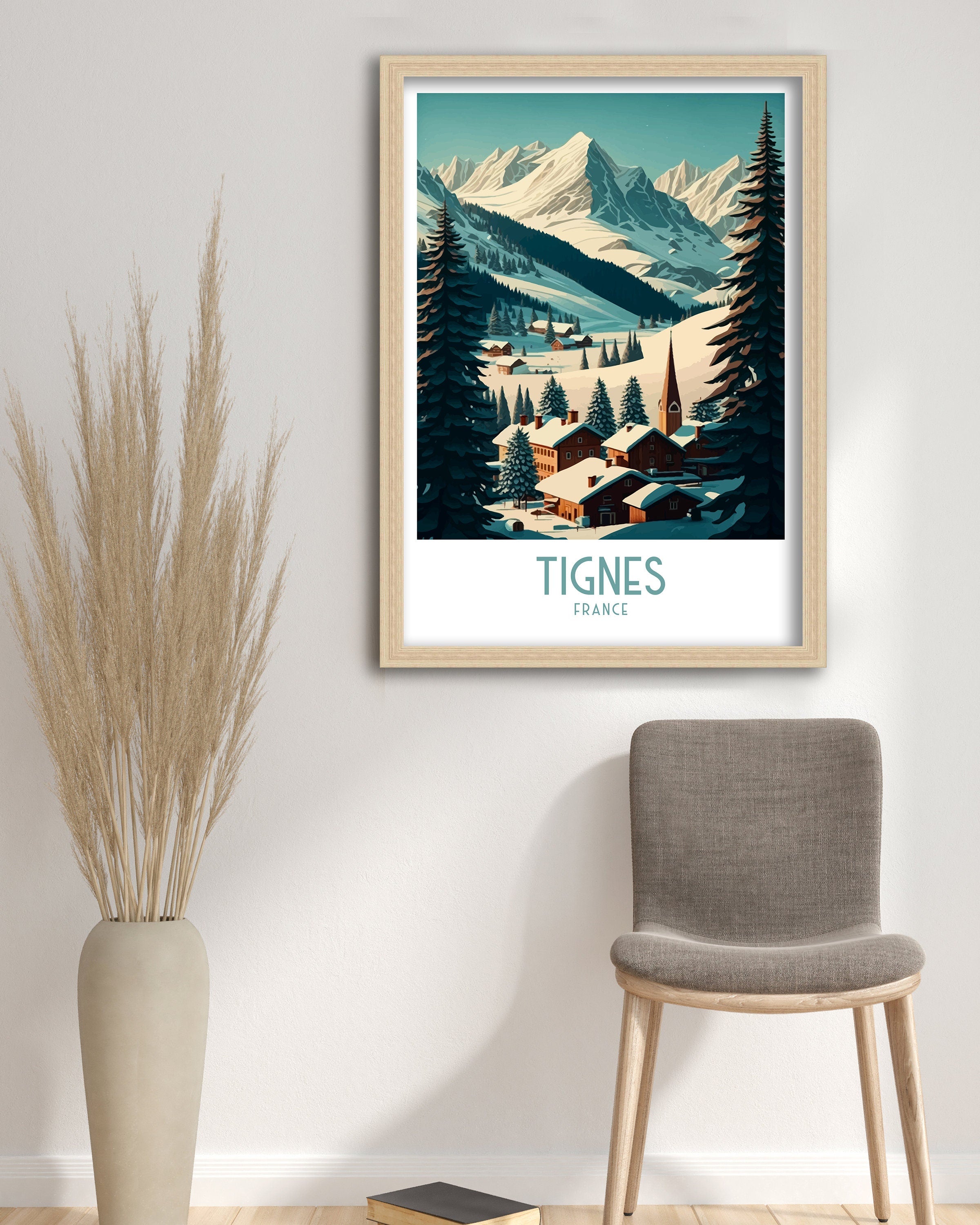 Tignes France Ski Poster | French Alps Travel Print