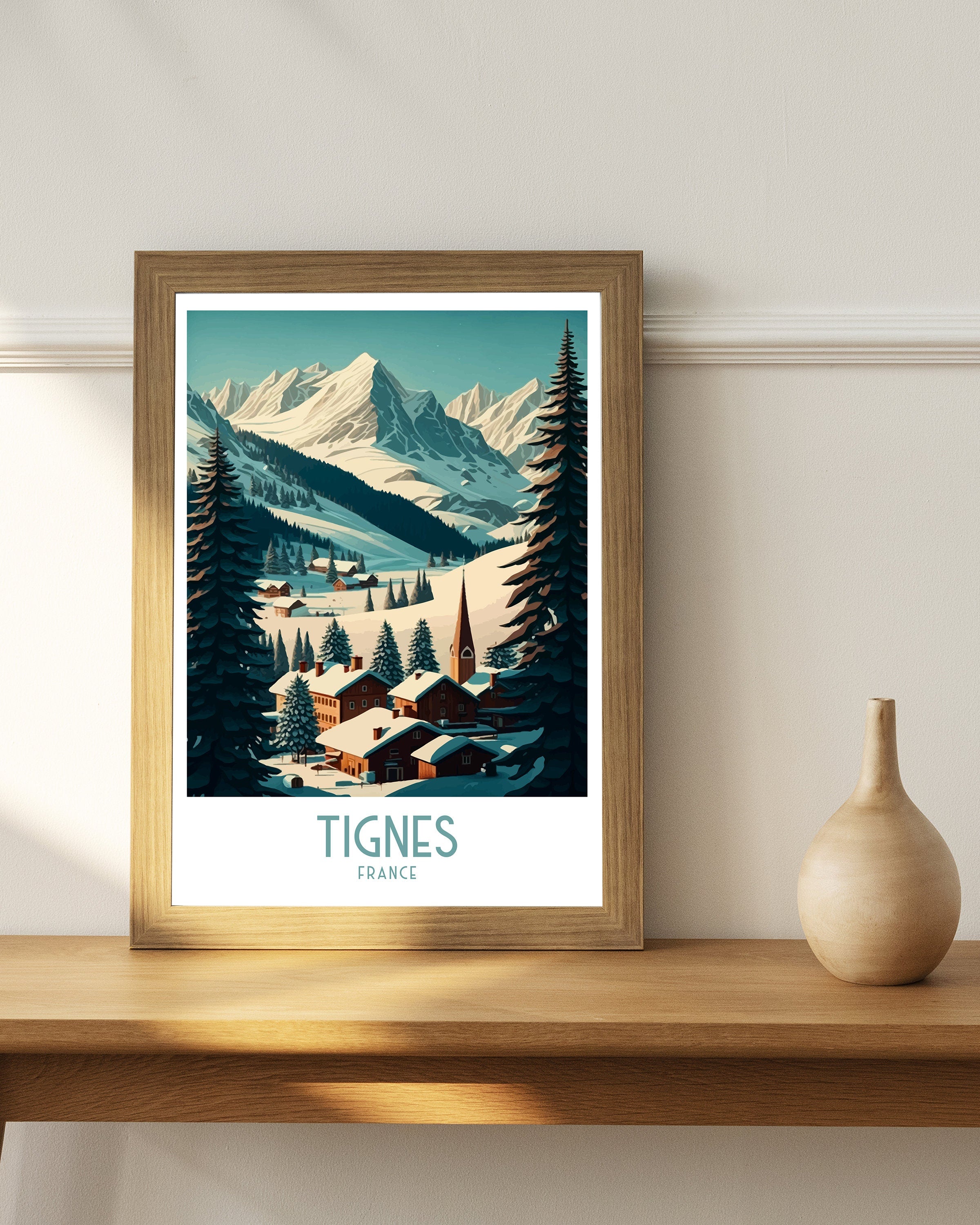 Tignes France Ski Poster | French Alps Travel Print