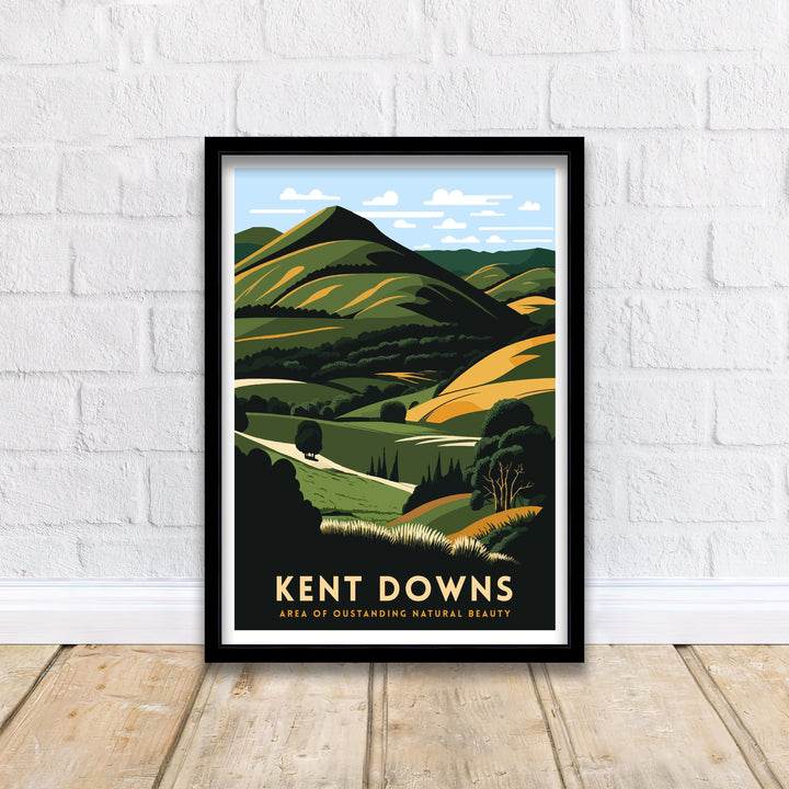 Kent Downs Travel Poster Kent