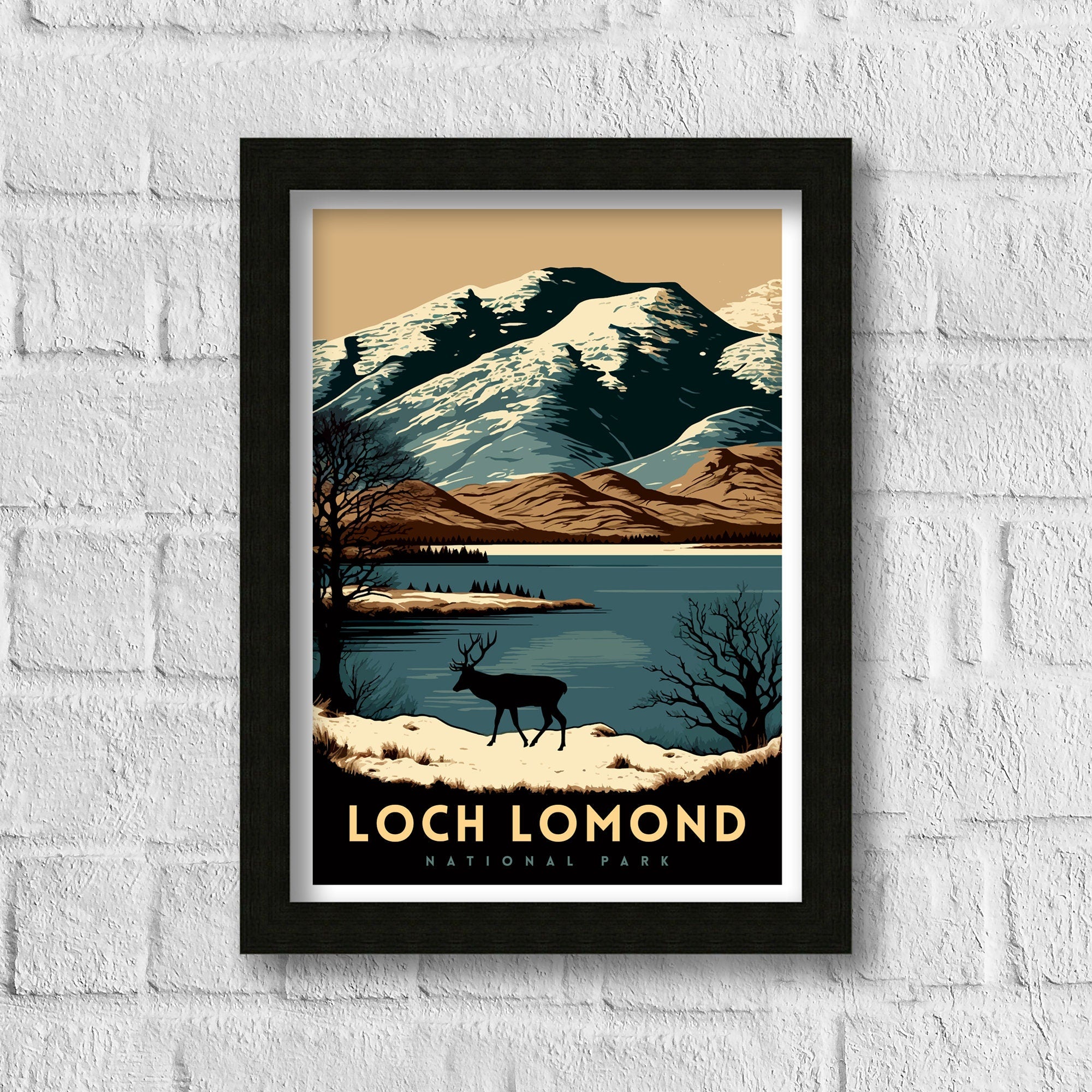 Loch Lomond Art Print | Scotland National Park Travel Poster