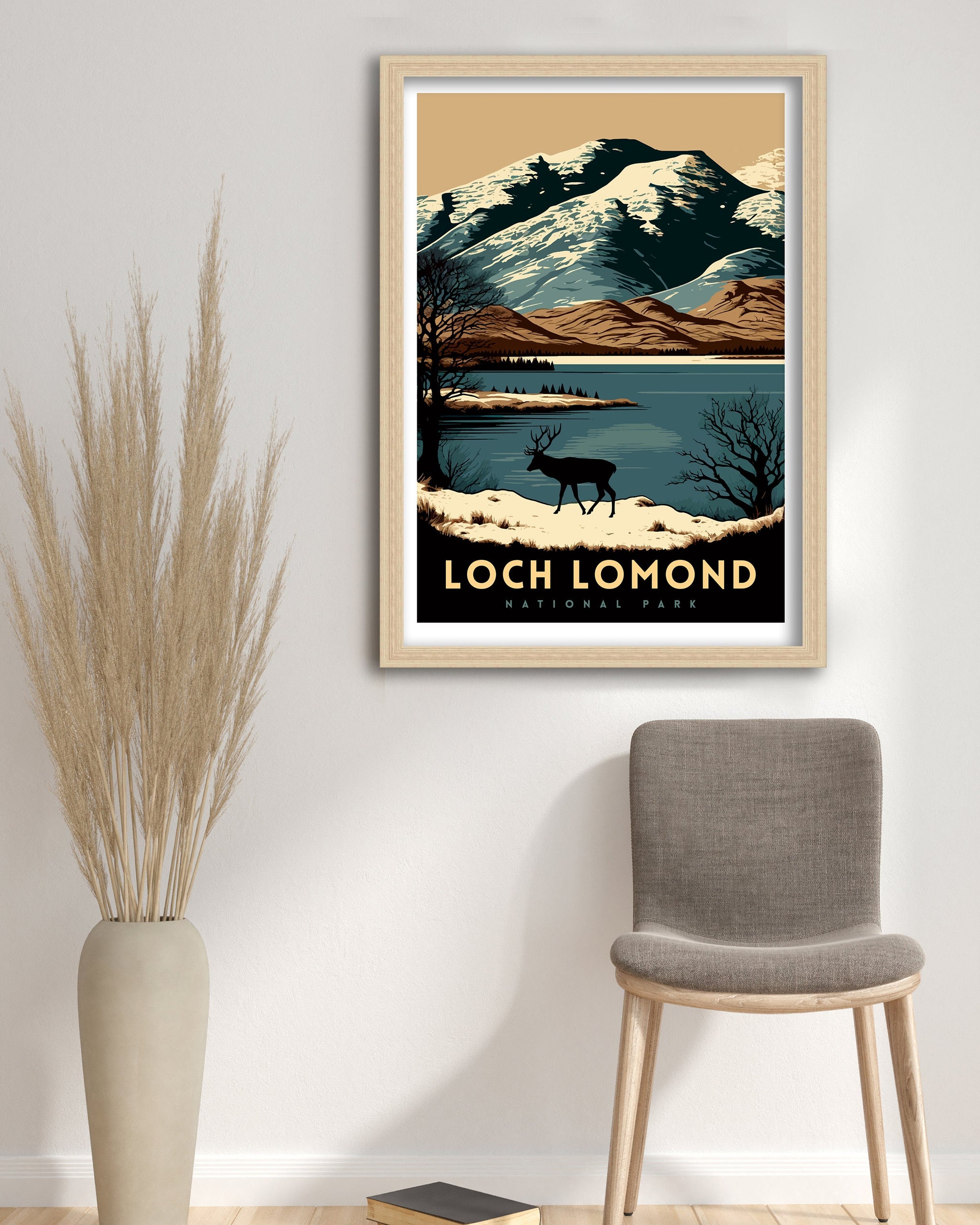 Loch Lomond Art Print | Scotland National Park Travel Poster