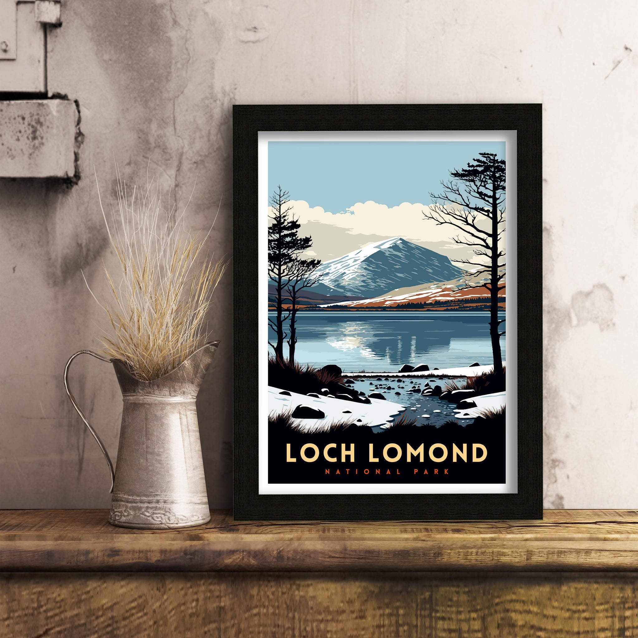 Loch Lomond Scotland Travel Poster | Scottish Highlands Wall Art