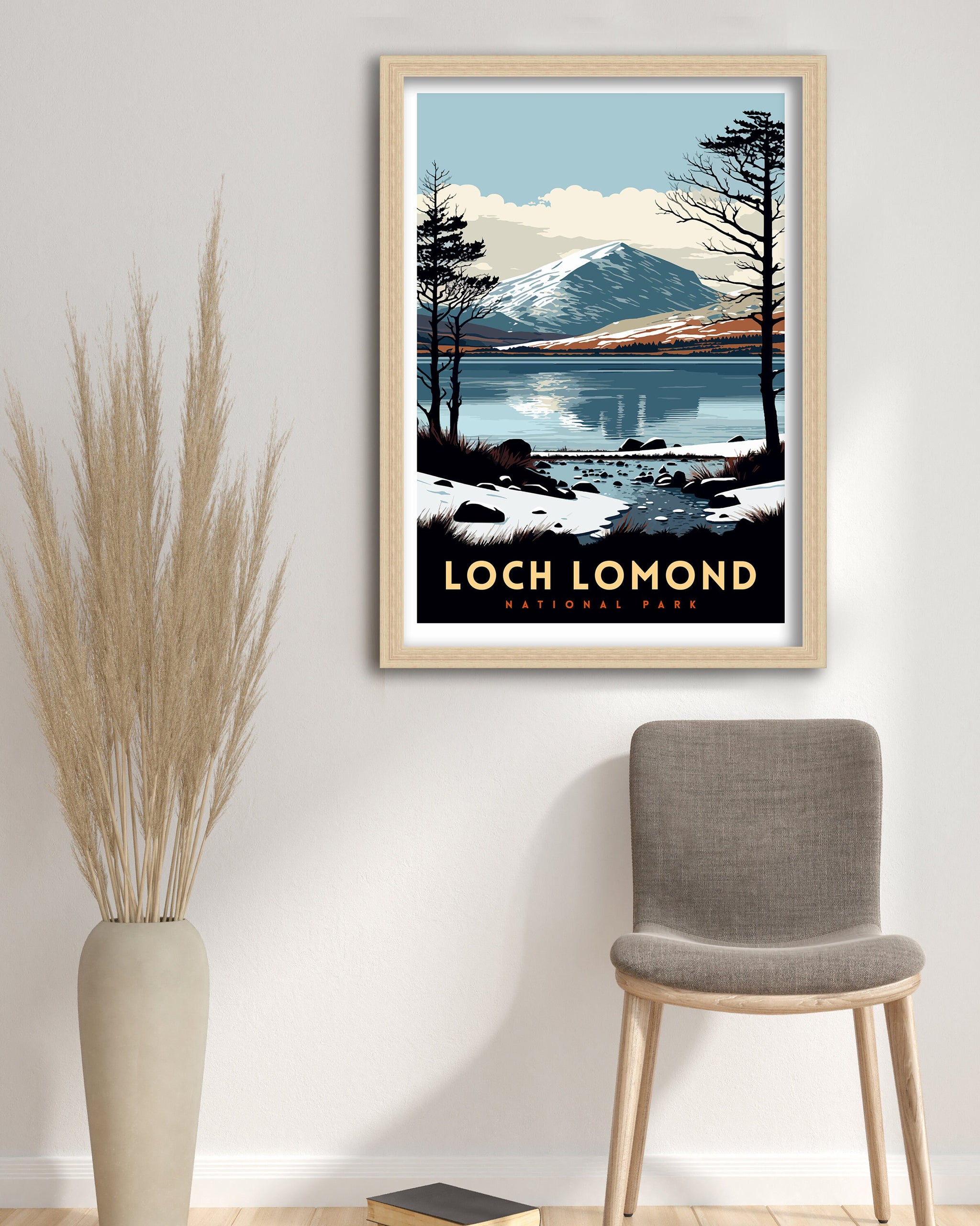 Loch Lomond Scotland Travel Poster | Scottish Highlands Wall Art