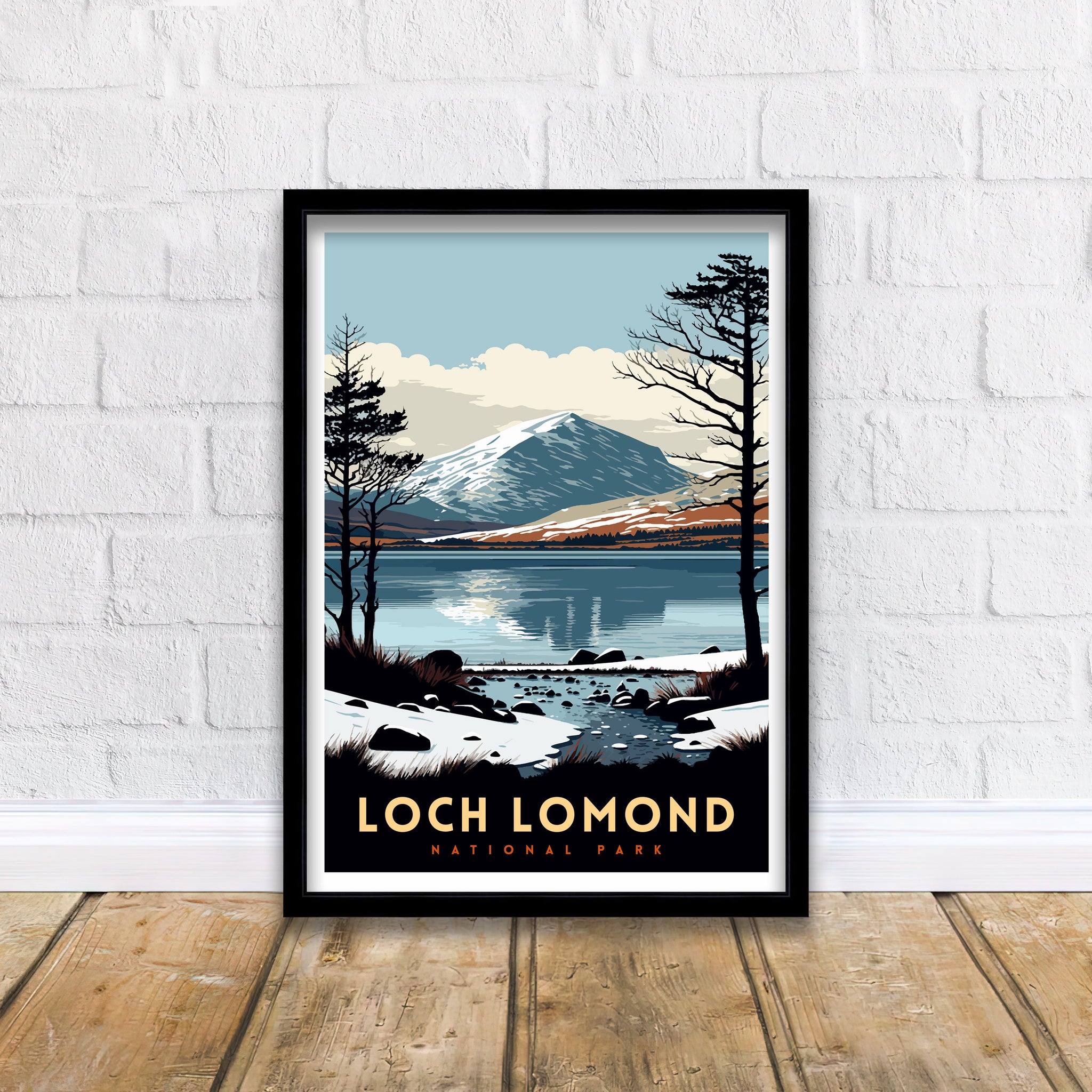 Loch Lomond Scotland Travel Poster | Scottish Highlands Wall Art