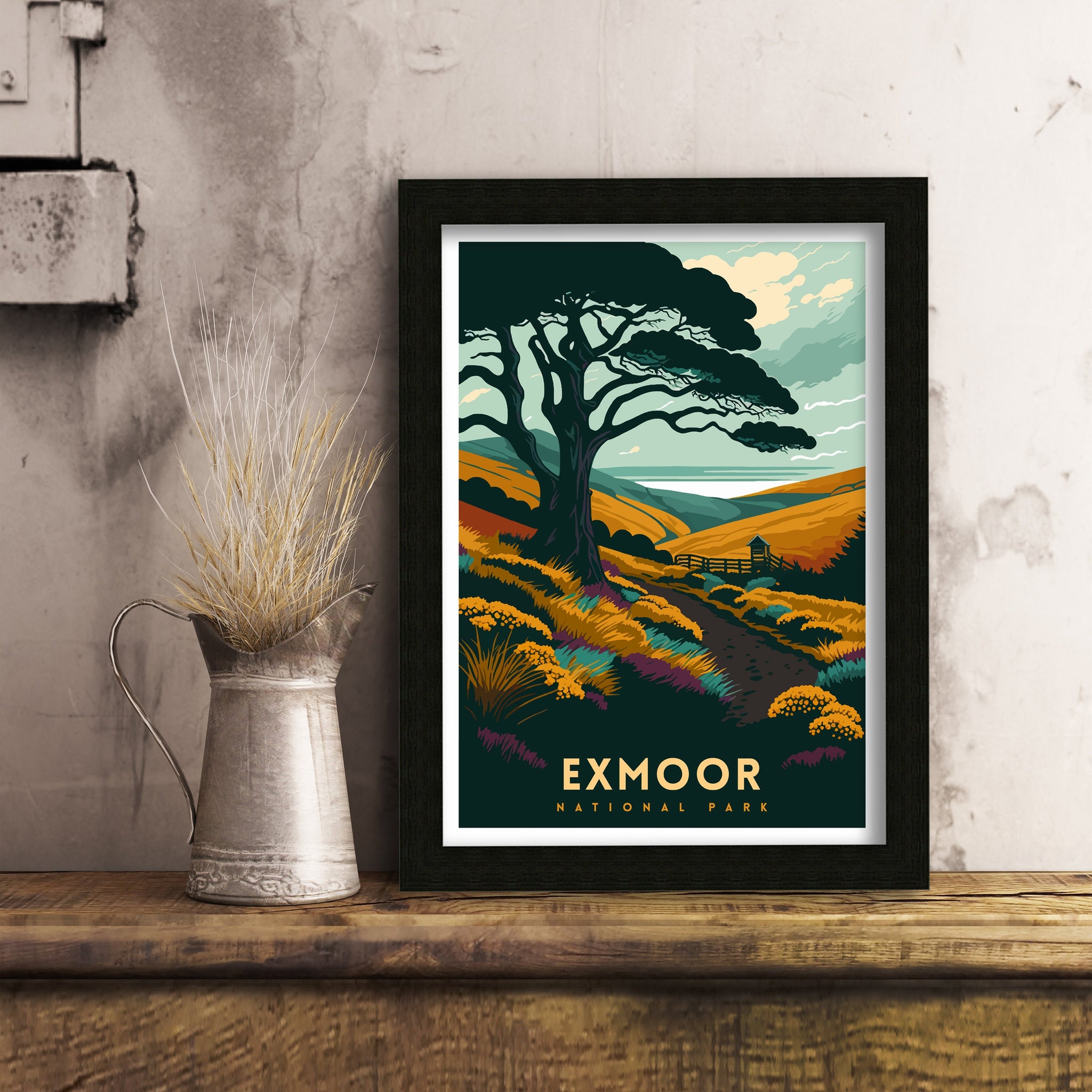Exmoor National Park Art Print | UK Travel Poster