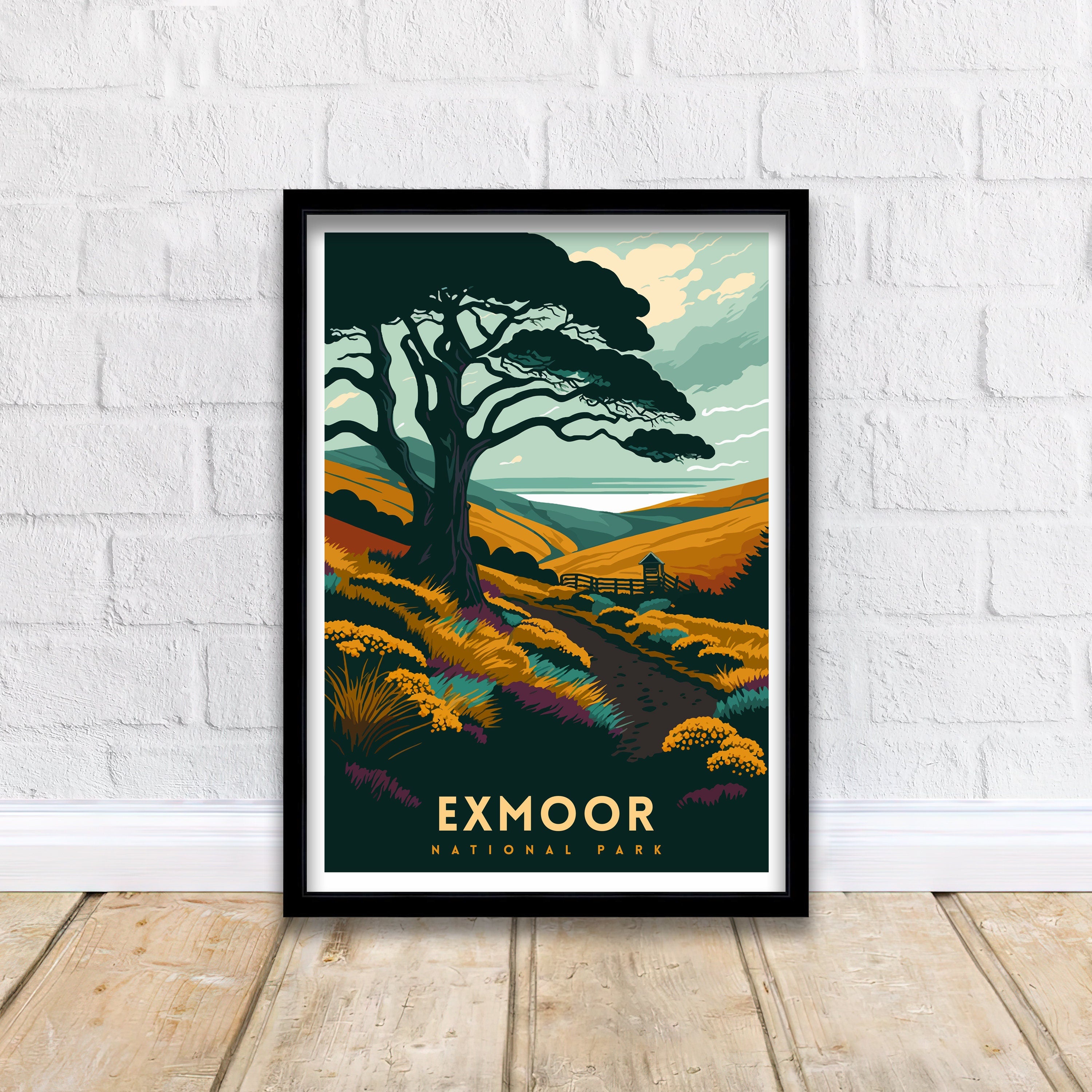 Exmoor National Park Art Print | UK Travel Poster