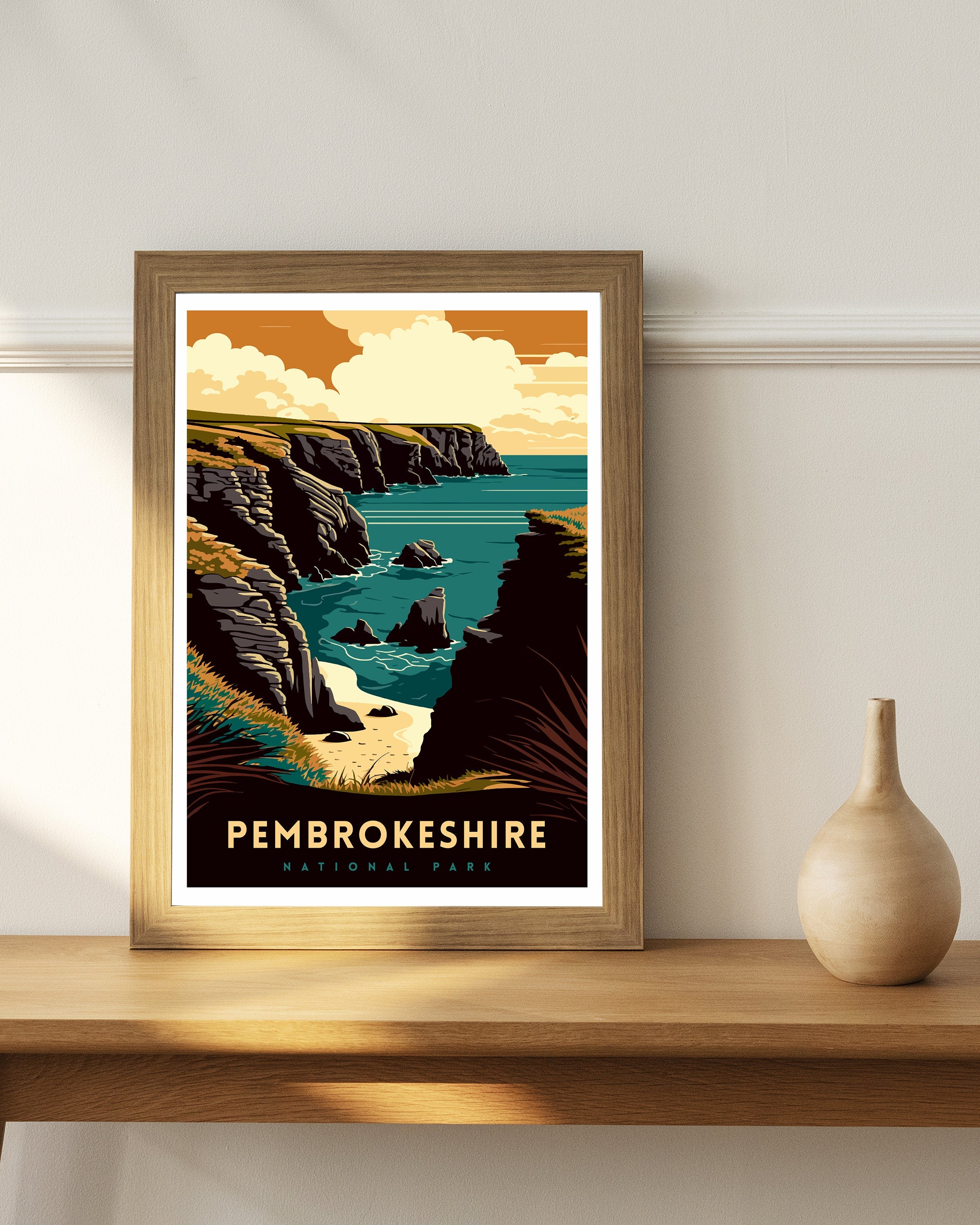 Pembrokeshire Coast Travel Print | Wales National Park Art