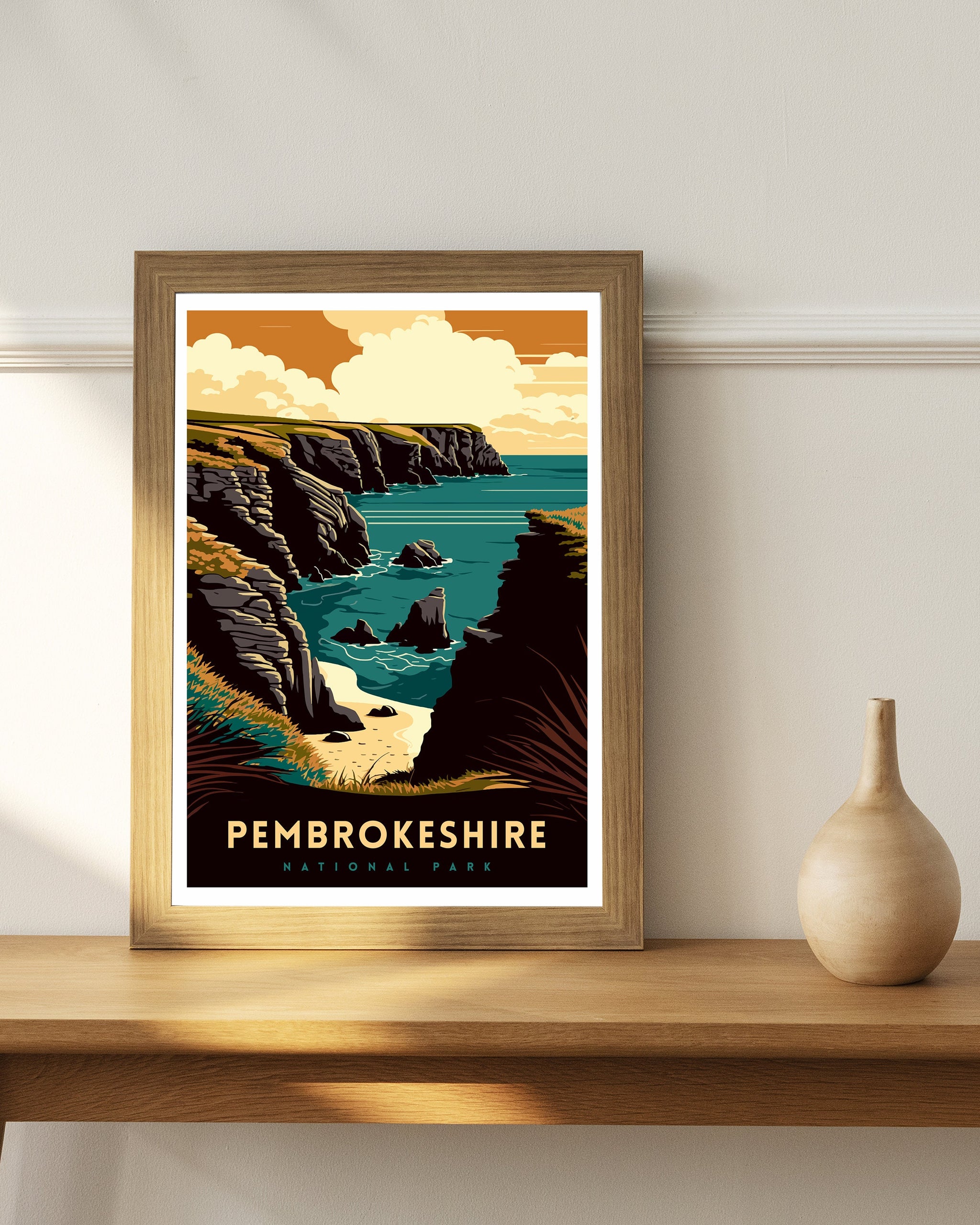 Pembrokeshire Coast Travel Print | Wales National Park Art