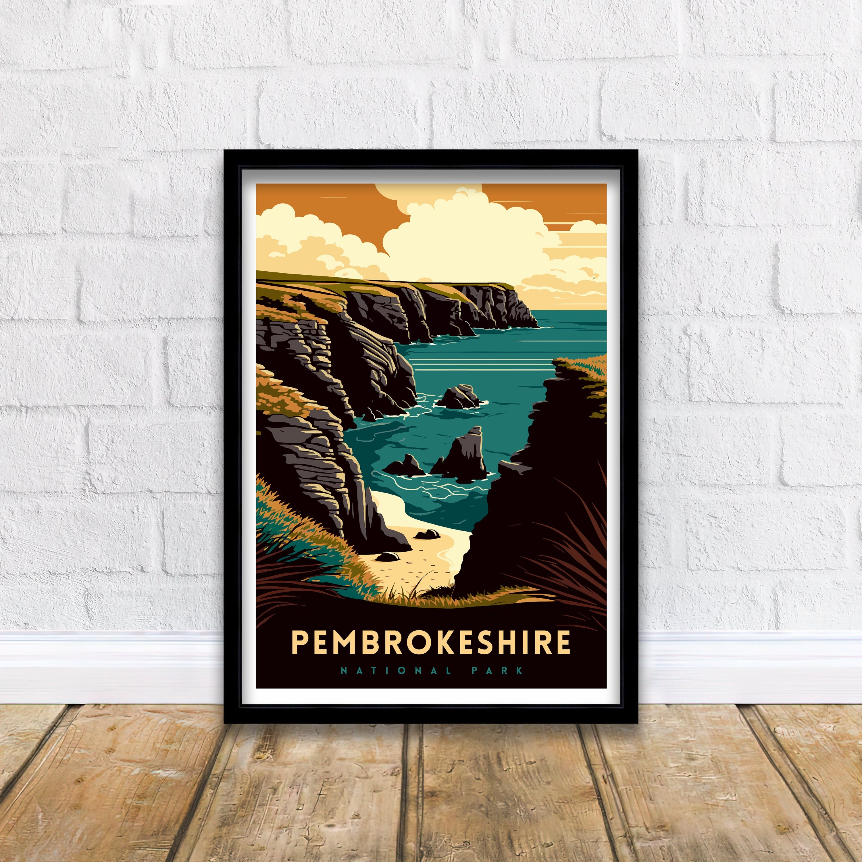 Pembrokeshire Coast Travel Print | Wales National Park Art