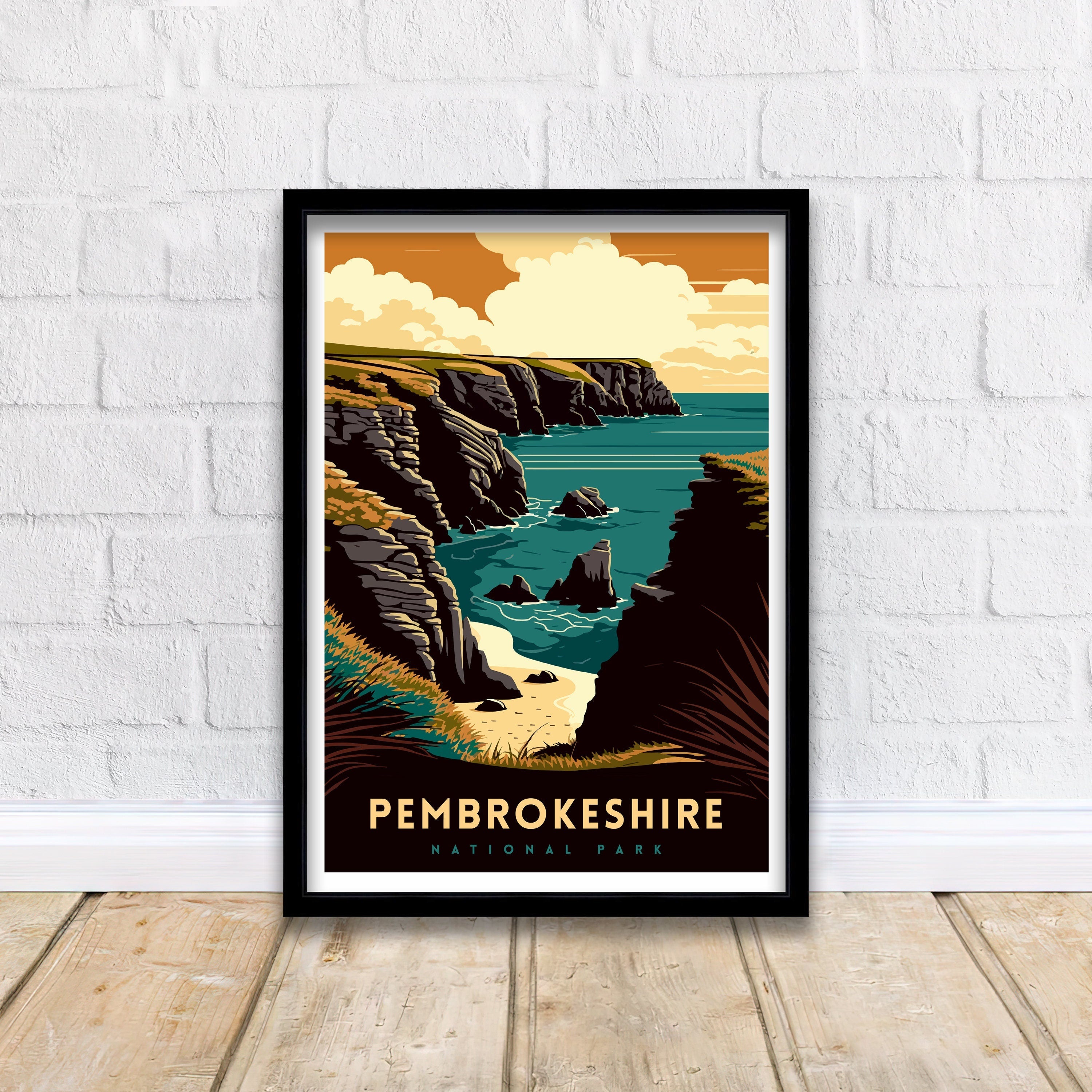 Pembrokeshire Coast Travel Print | Wales National Park Art