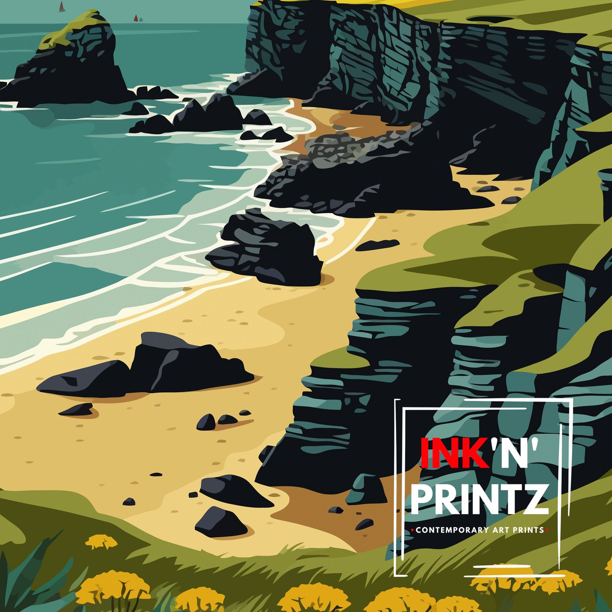 Pembrokeshire Coast Travel Print | Wales National Park