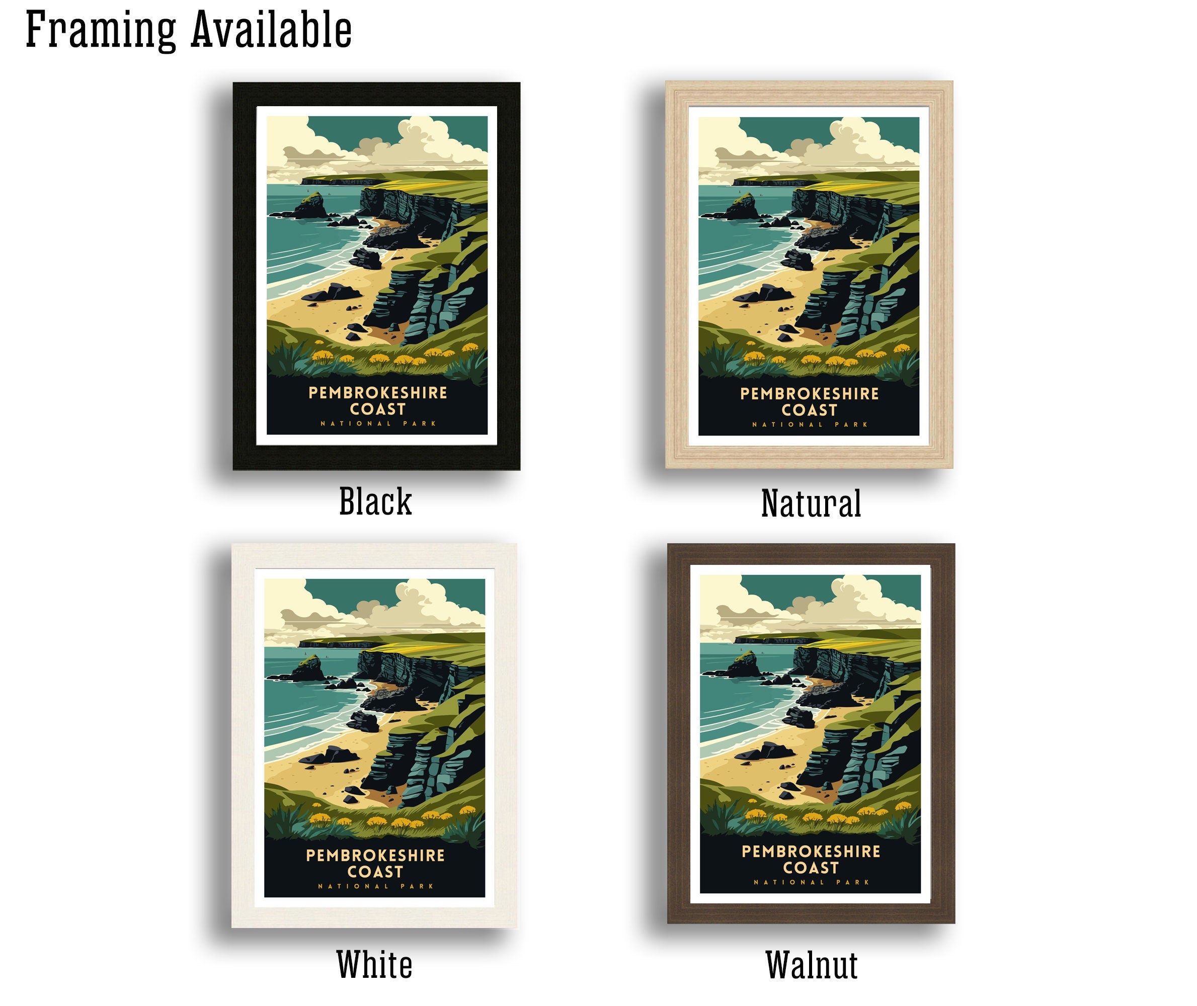 Pembrokeshire Coast Travel Print | Wales National Park