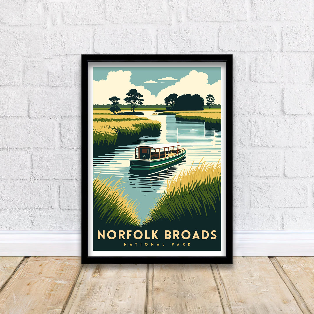 Norfolk Broads Travel Poster