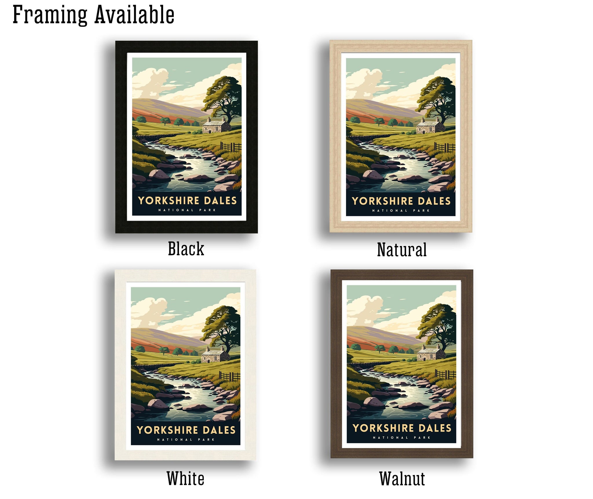 Yorkshire Dales National Park Travel Poster | Archival Art Print