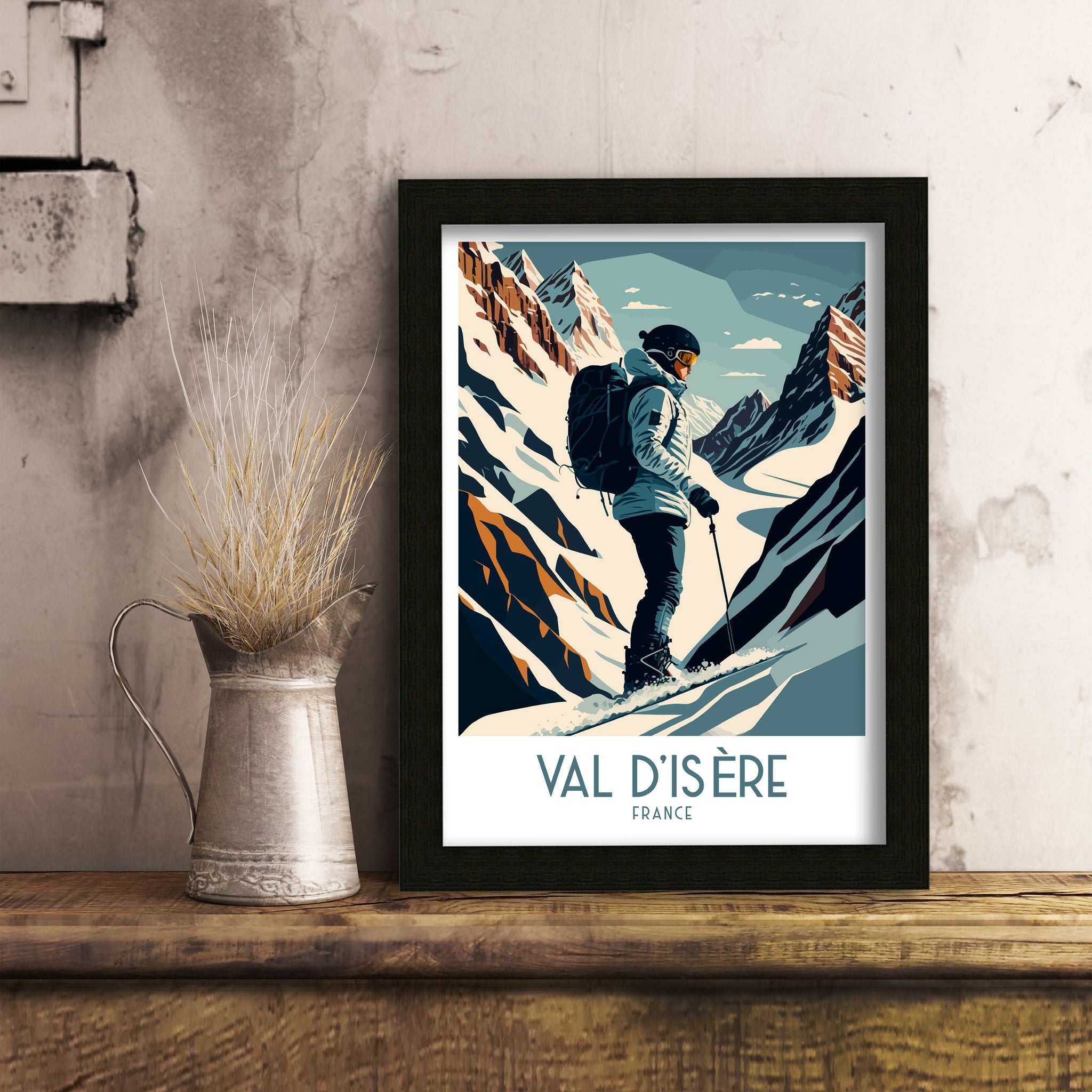 Val d'Isère Ski Poster | French Alps Travel Print